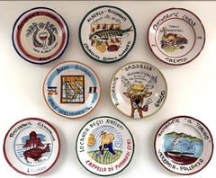 Piatti da pranzo in ceramica da ristorante italiano di metà secolo, set da 8