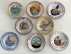 Piatti da pranzo in ceramica da ristorante italiano di metà secolo, set da 8