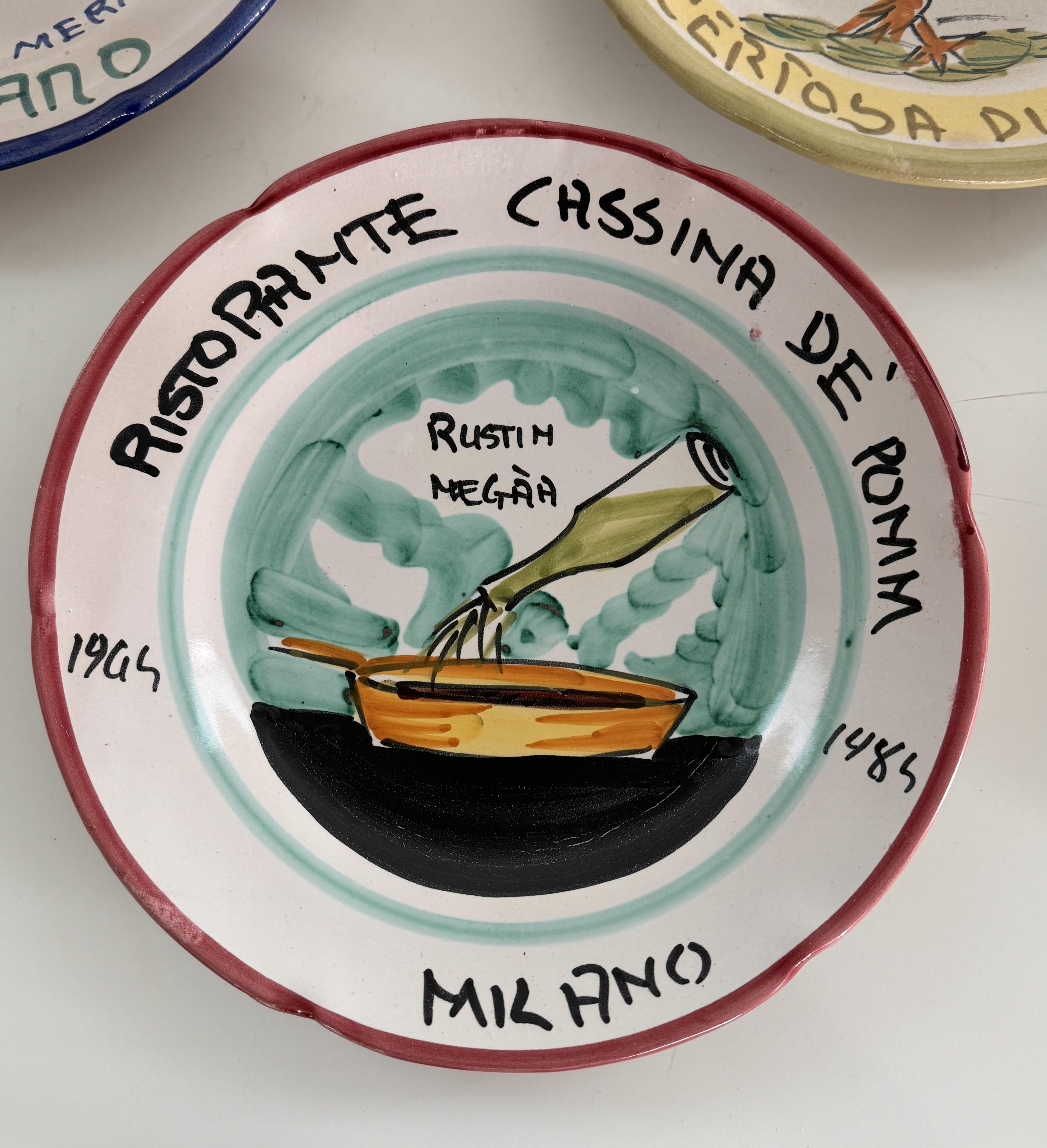 Assiettes à dîner italiennes en céramique du milieu du siècle dernier, lot de 8 Bon état - En vente à Morazzone, Varese