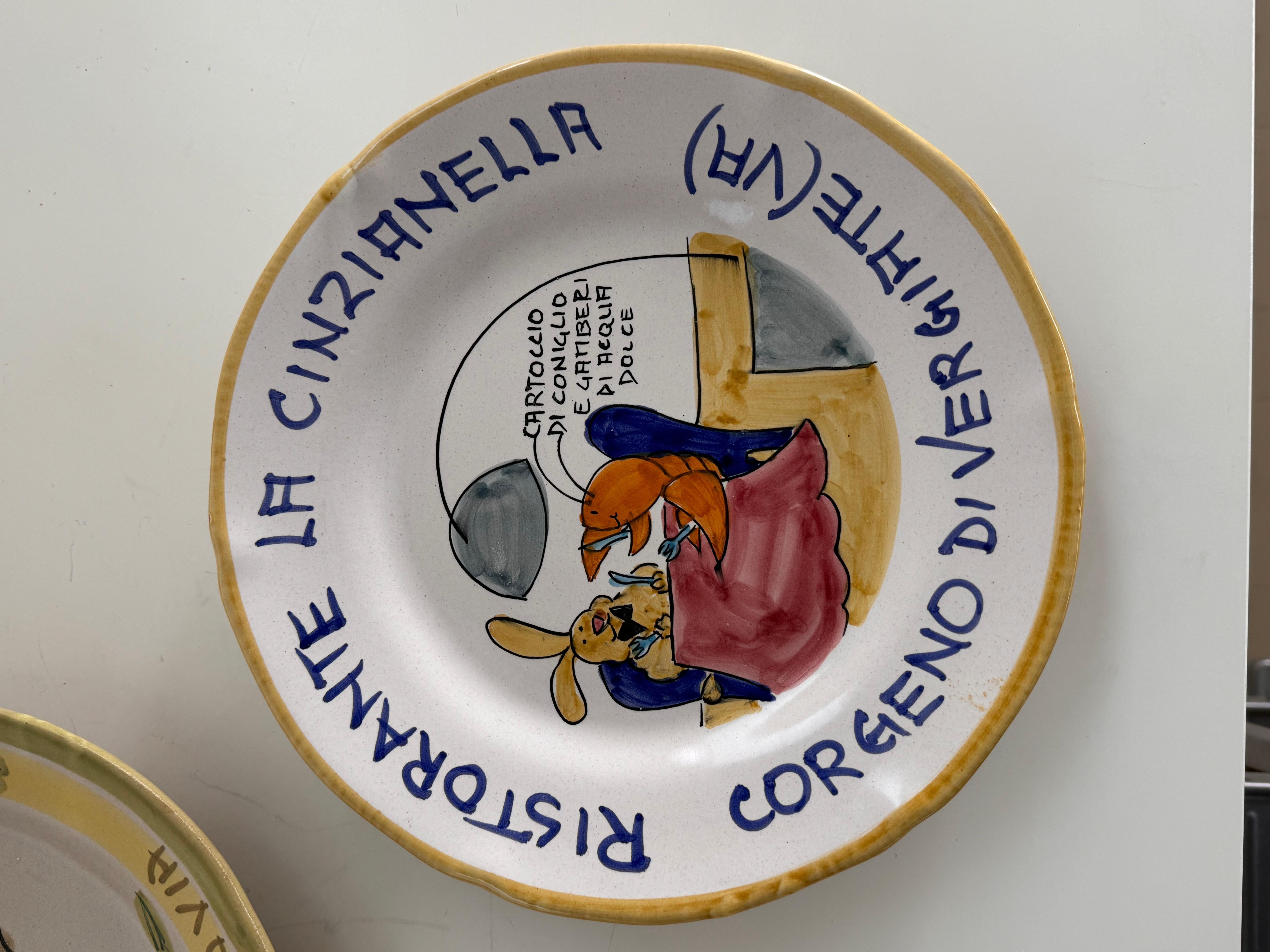 20ième siècle Assiettes à dîner italiennes en céramique du milieu du siècle dernier, lot de 8 en vente