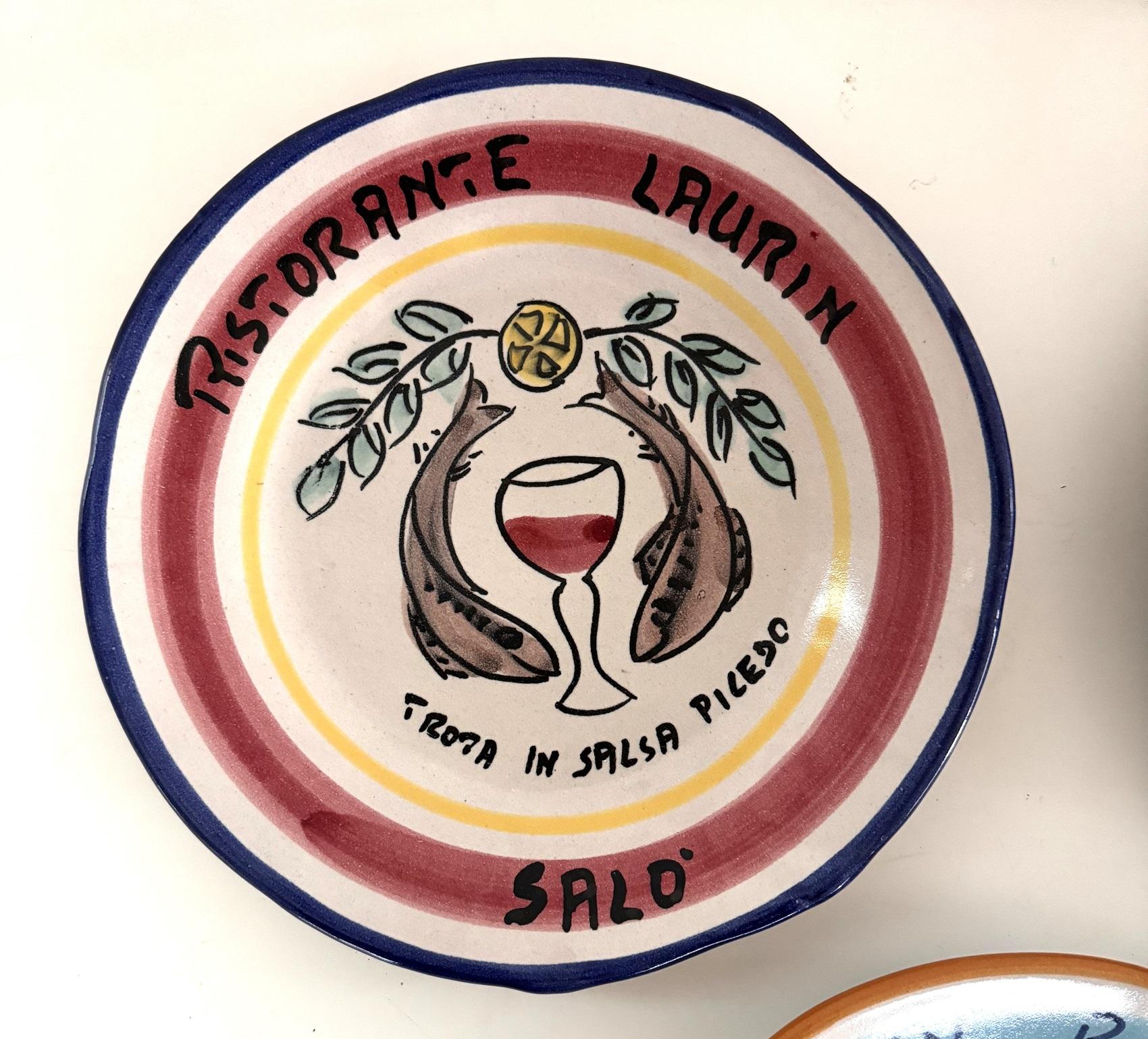 Italienische Restaurant-Keramik-Essteller aus der Mitte des Jahrhunderts, 8er-Set im Angebot 3