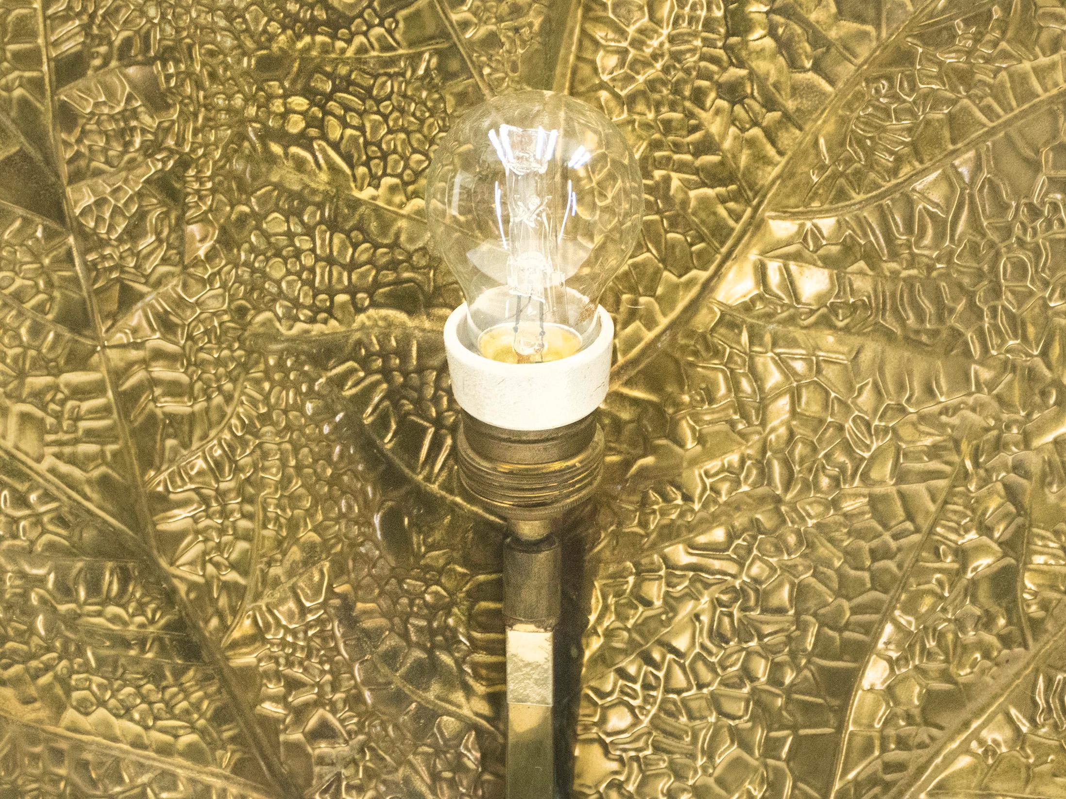 Italian Midcentury Rhubarb Brass Floor Lamp Tommaso Barbi, 1970s 9