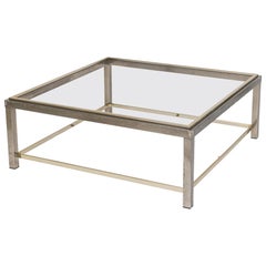 Italian Mid-Century Romeo Rega Brass and Steel Low Table Base