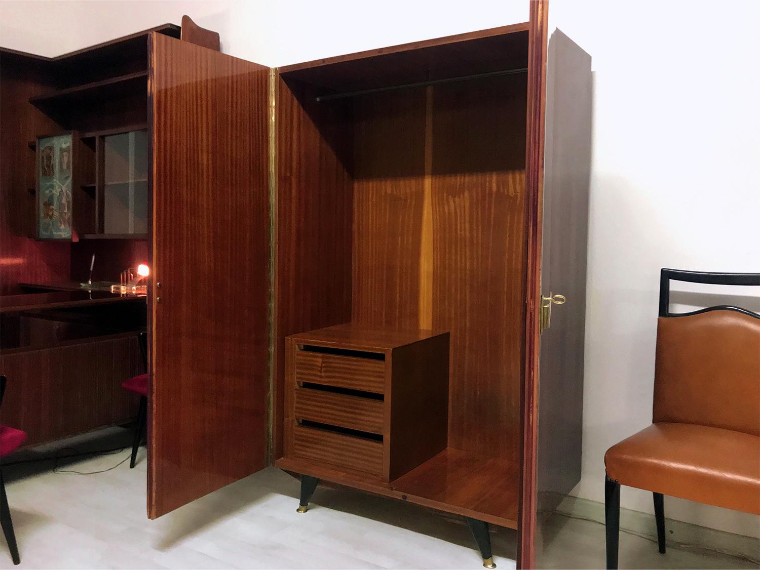 Italian Mid-Century Teakwood Cabinet by La Permanente Mobili Cantù, 1950s 2