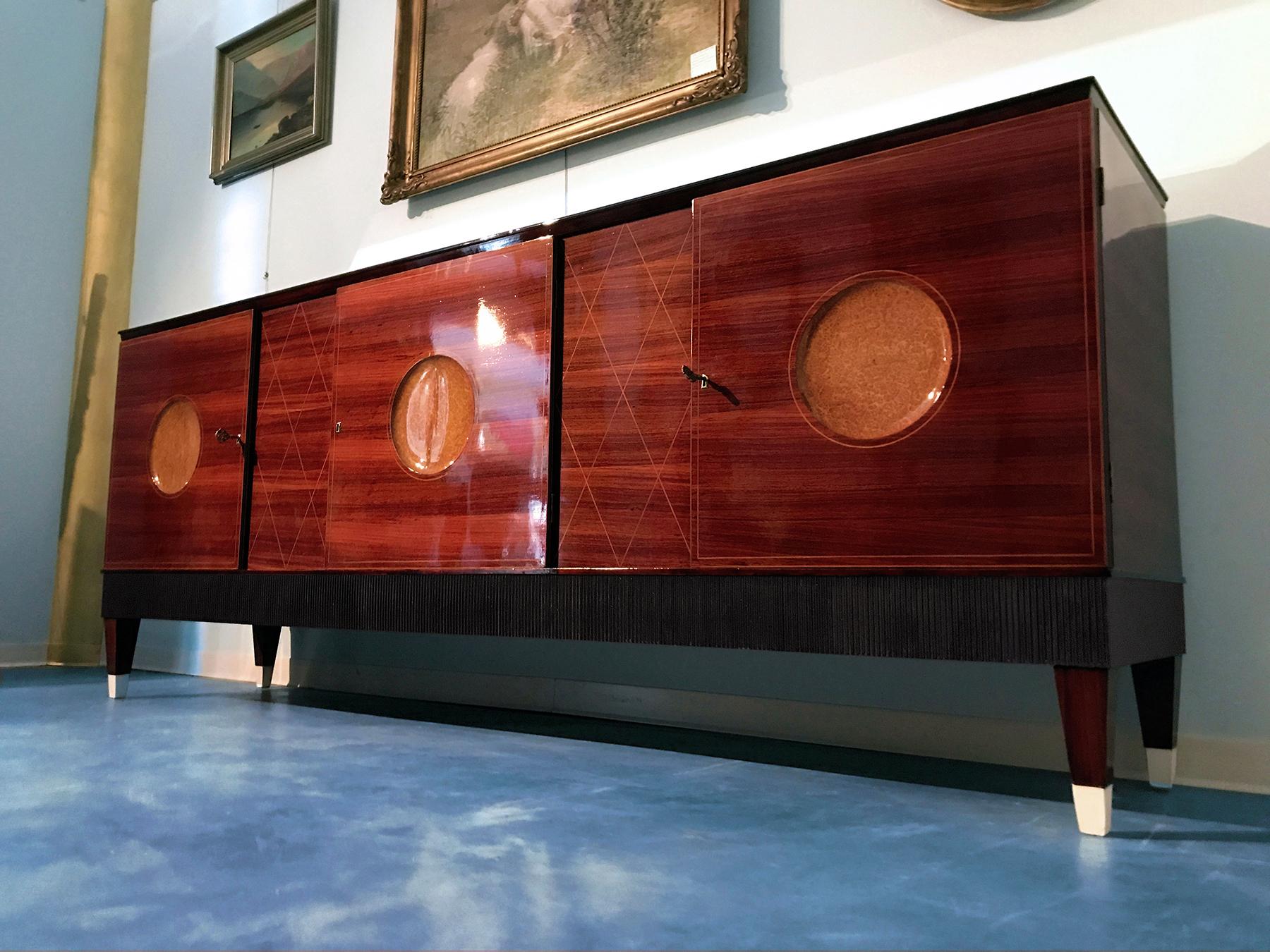 Italian Midcentury Rosewood Sideboard attributed to Paolo Buffa, 1950s 2