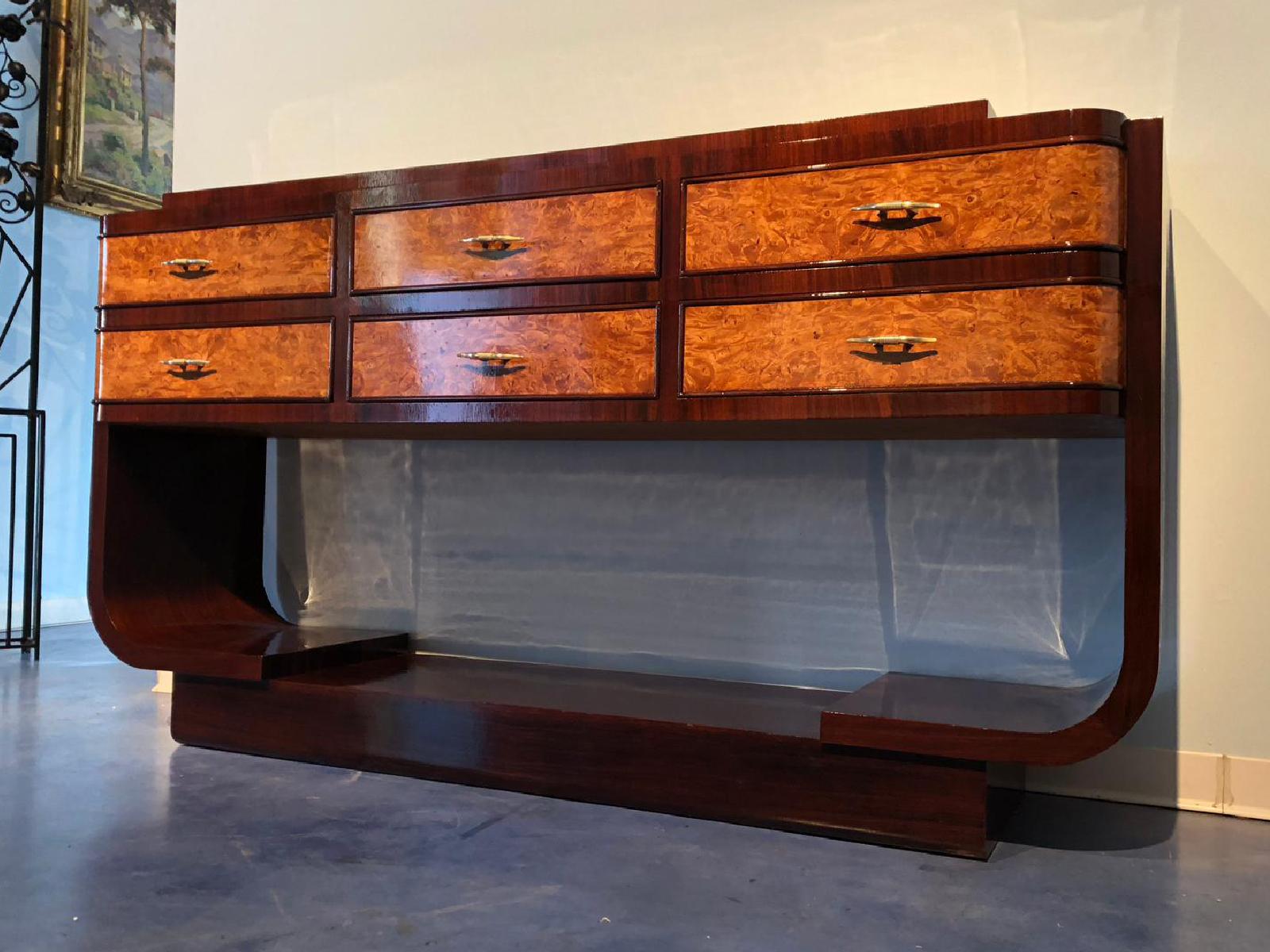 Italian Midcentury Rosewood Sideboard Consolle, 1950 In Good Condition In Traversetolo, IT