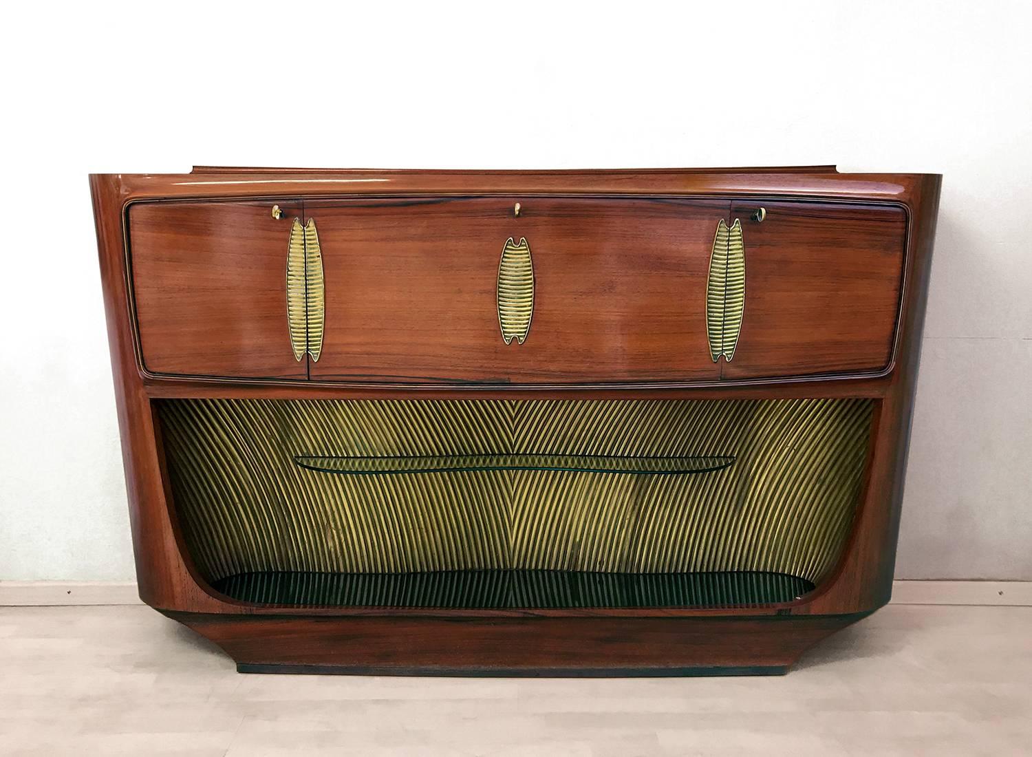 Mid-Century Modern Italian Mid-Century Rosewood Sideboard or Bar Cabinet by Vittorio Dassi, 1950s