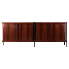 Italian Mid-Century Rosewood Sideboard with Ebonized Iron Frame, 1960s