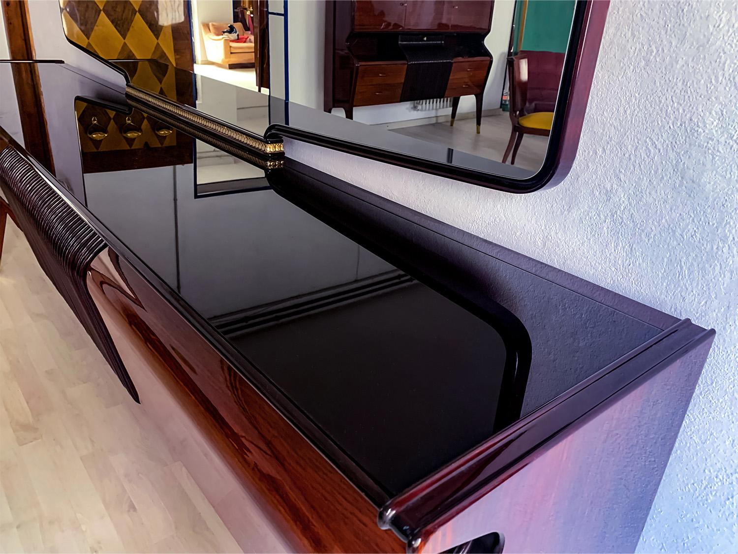 Italian Mid-Century Sideboard with Mirror by Osvaldo Borsani, 1950s 3