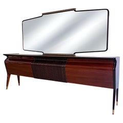 Italian Mid-Century Rosewood Sideboard with Mirror by Osvaldo Borsani, 1950s