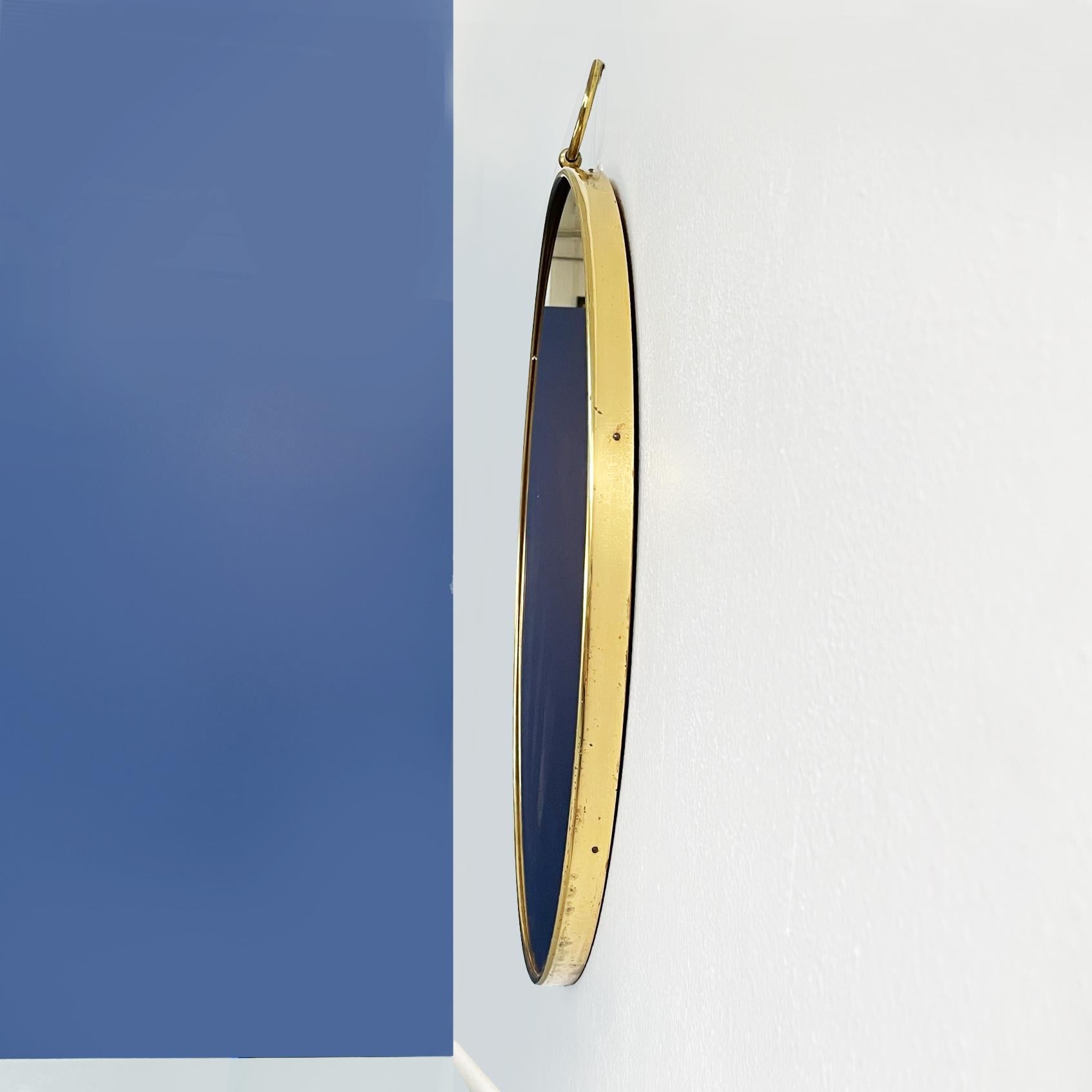 Mid-Century Modern Italian Fornasetti Mid-Century Round Brass Mirror, 1960s