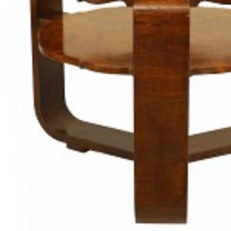 Italian Mid-Century Round Burl Walnut and Glass Coffee Table 1