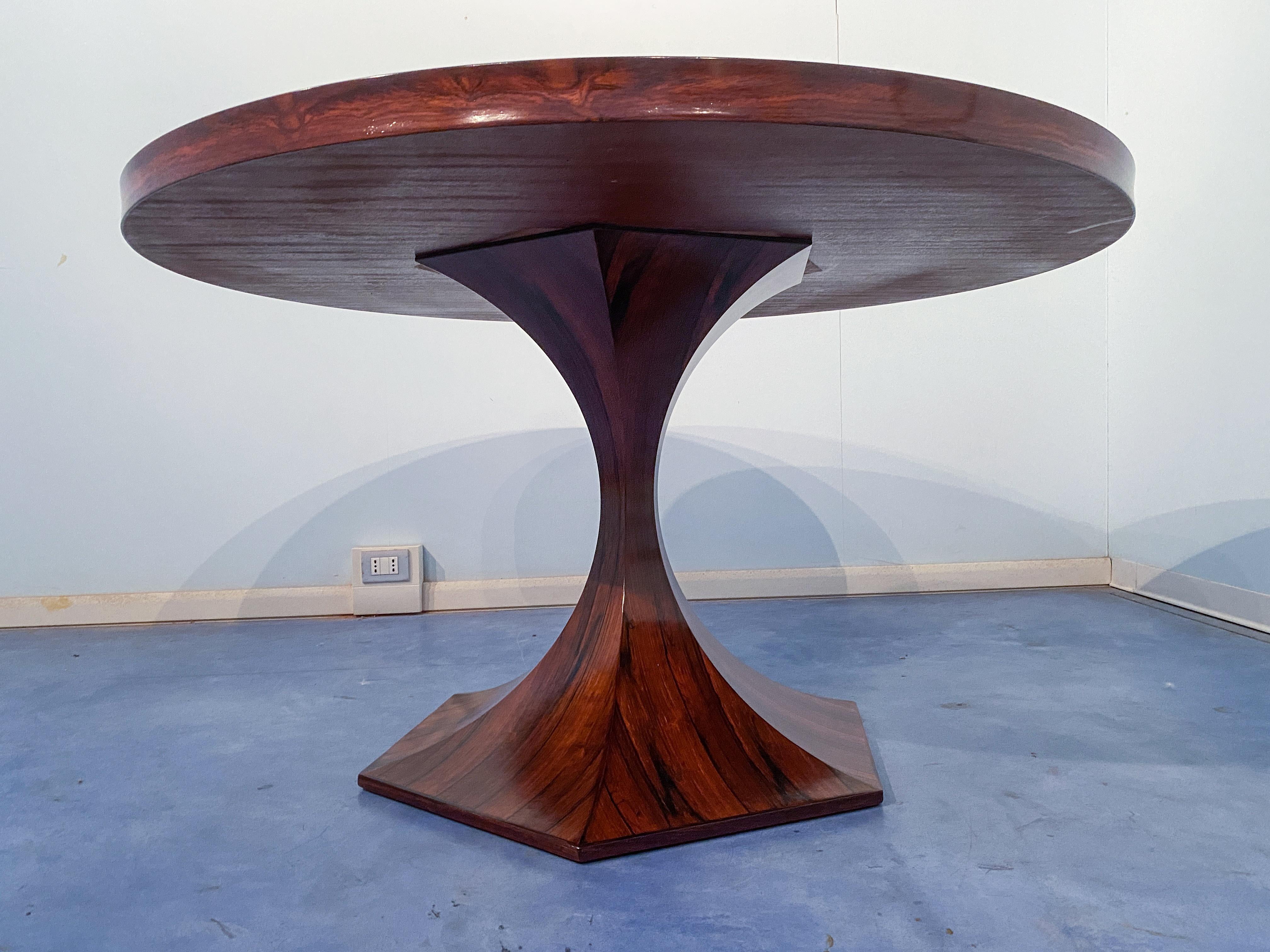 Italian Midcentury Circular Dining Table in Teak by Giulio Moscatelli, 1964 6