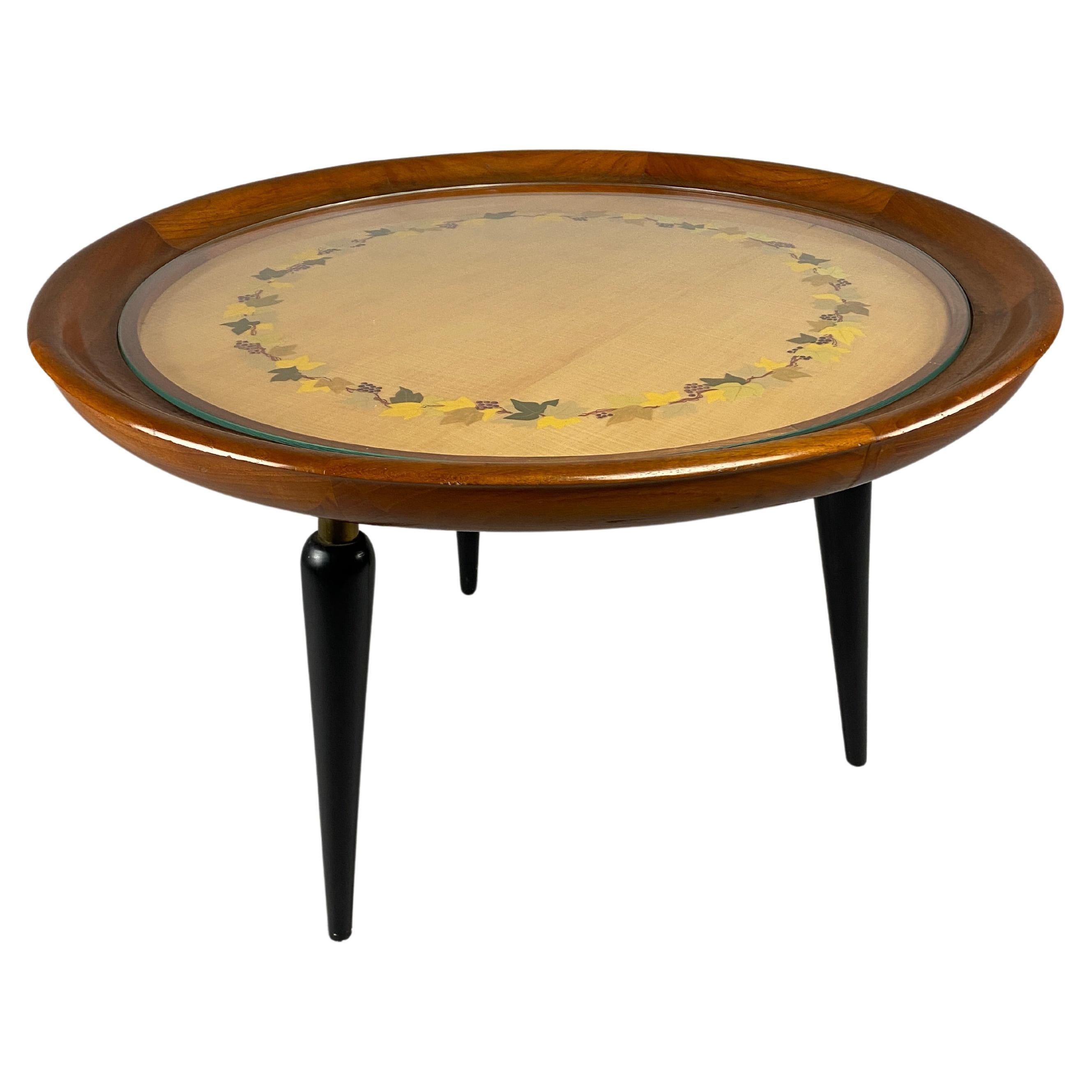 Italian Mid Century Round Coffee Table For Sale