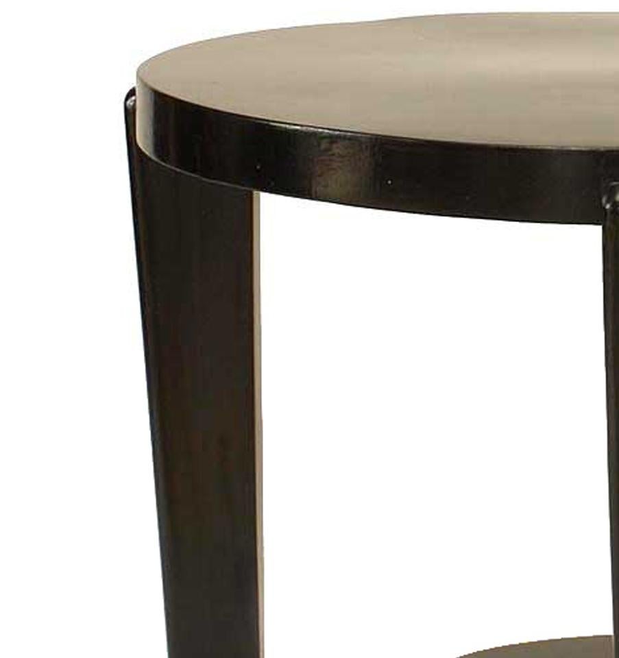 20th Century Italian Mid-Century Round Ebonized Coffee Table For Sale