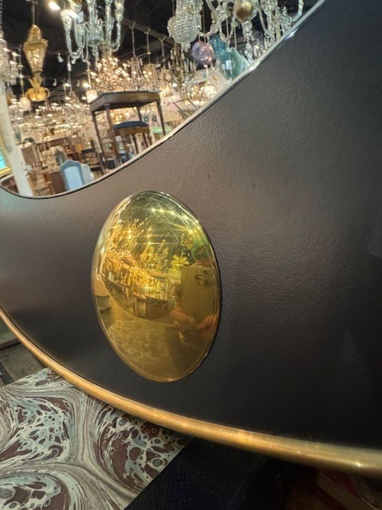 Late 20th Century Italian Mid-Century Round Mirror For Sale