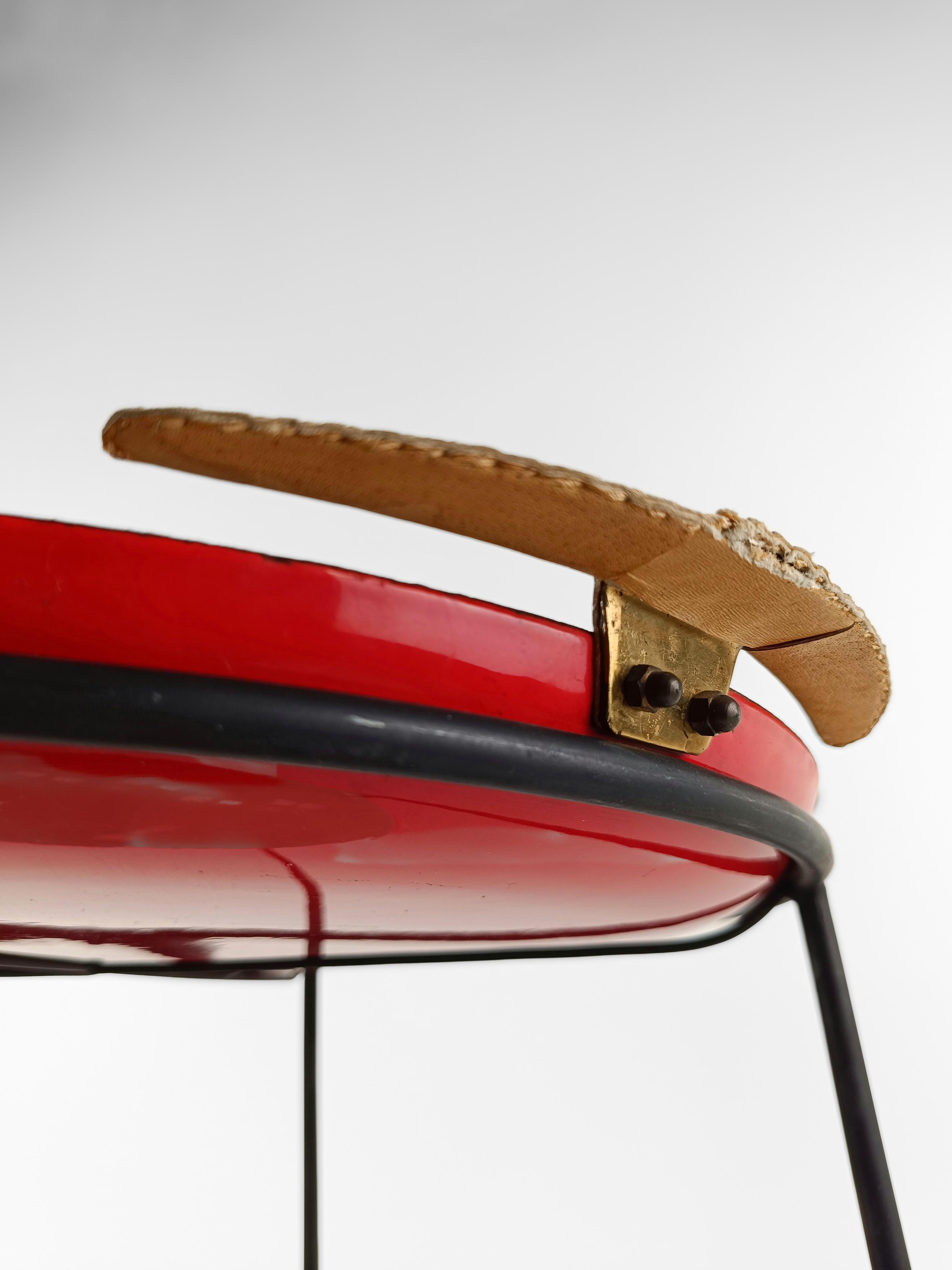 20th Century Italian Mid-Century Rounded Cart by Siva Poggibonsi with a De Stijl decoration For Sale