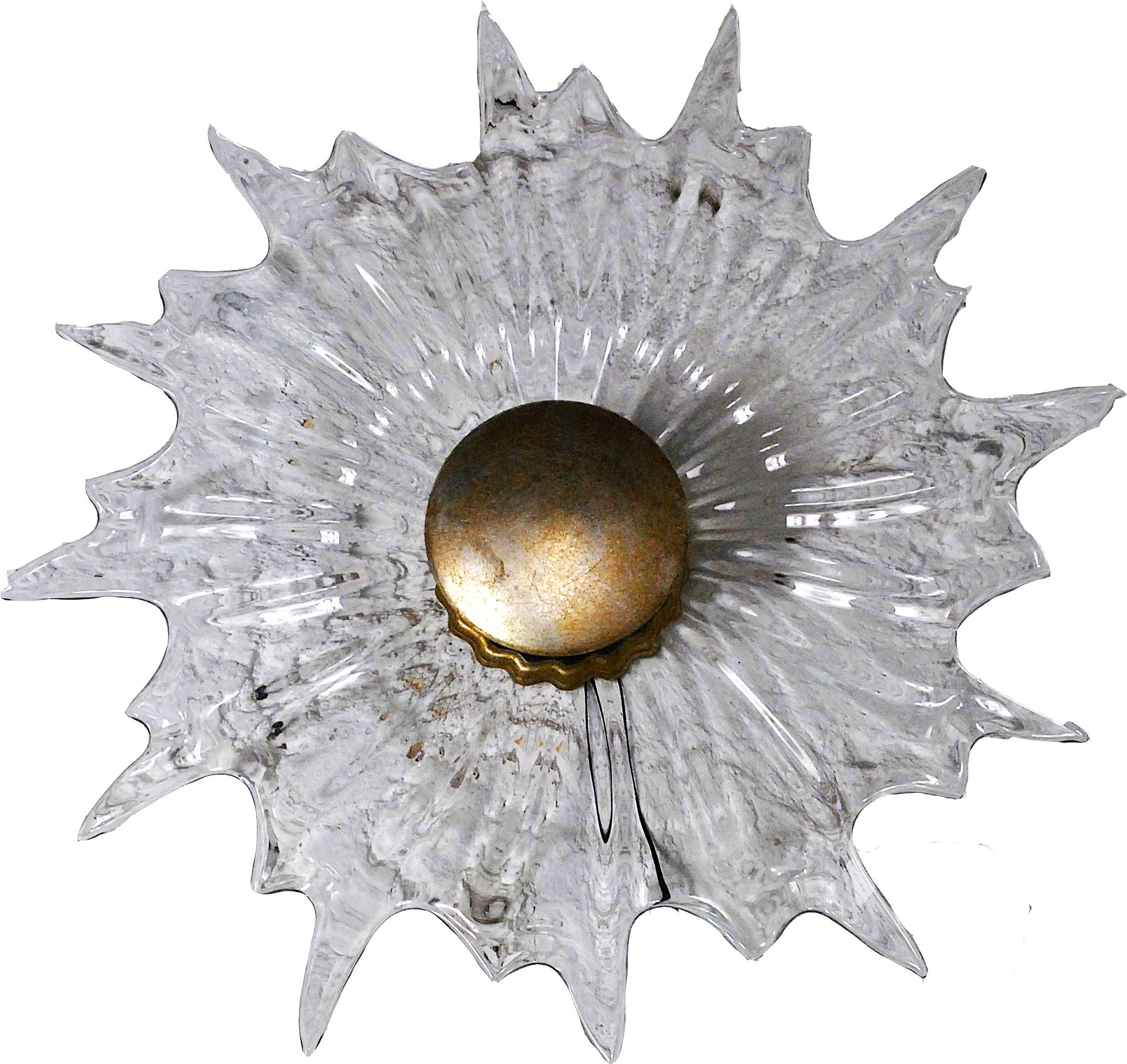 A sconce in worked glass from the 1960s.