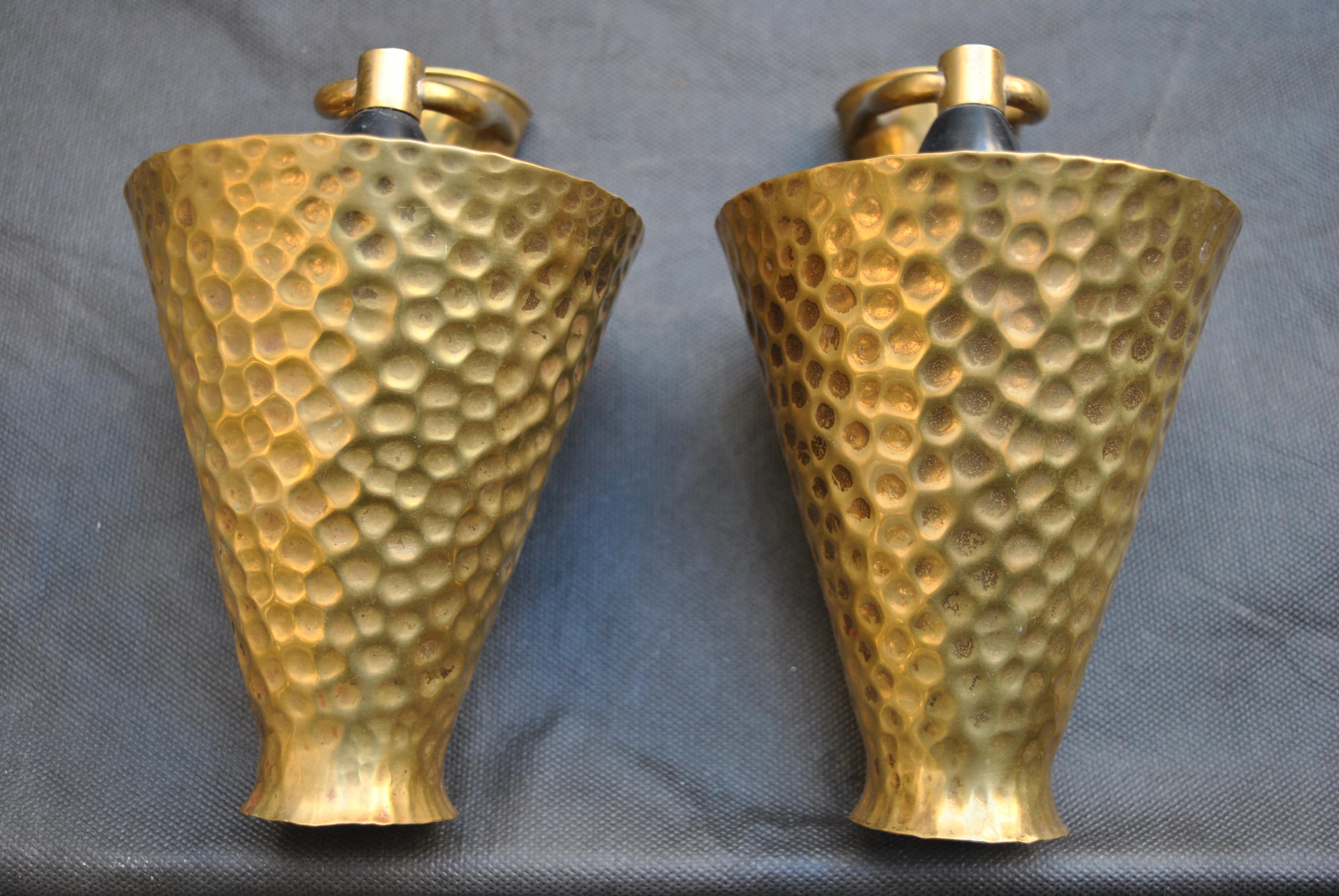 Italian Midcentury Sconces Totally in Brass 8