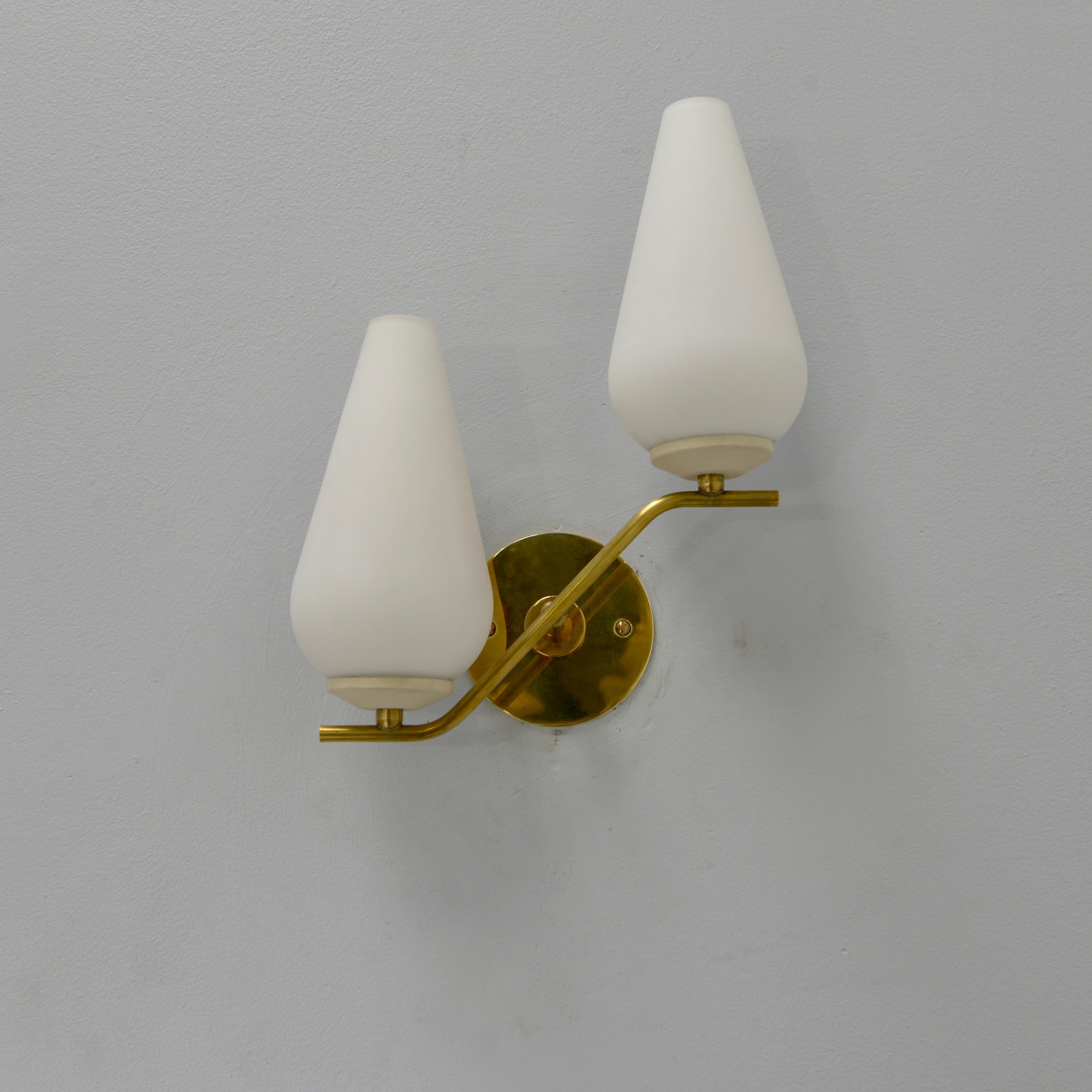 Pair of Italian Mid Century Sconces  In Good Condition For Sale In Los Angeles, CA