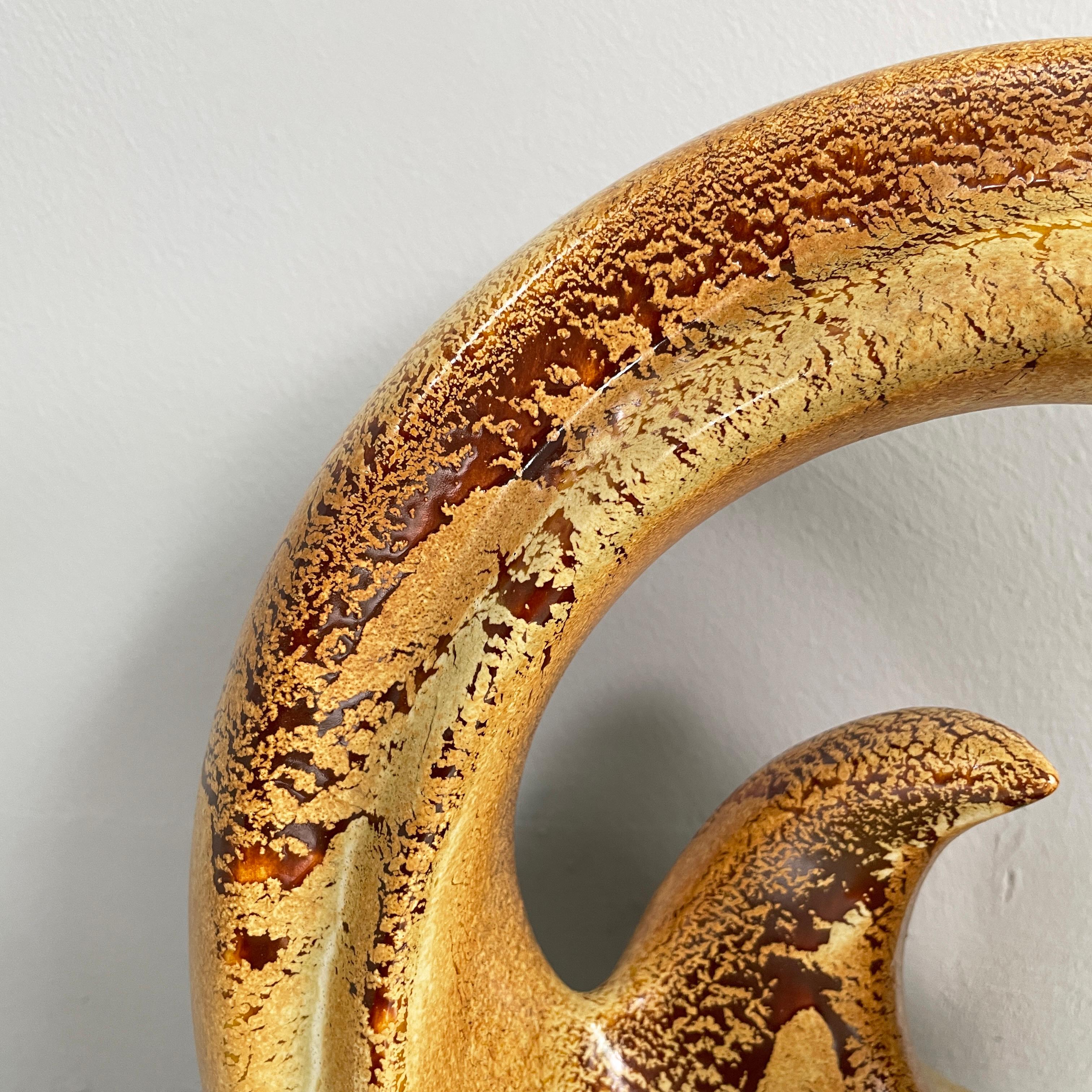 Italian mid-century Sculptural ceramic vase by Roberto Rigon, 1960s 4