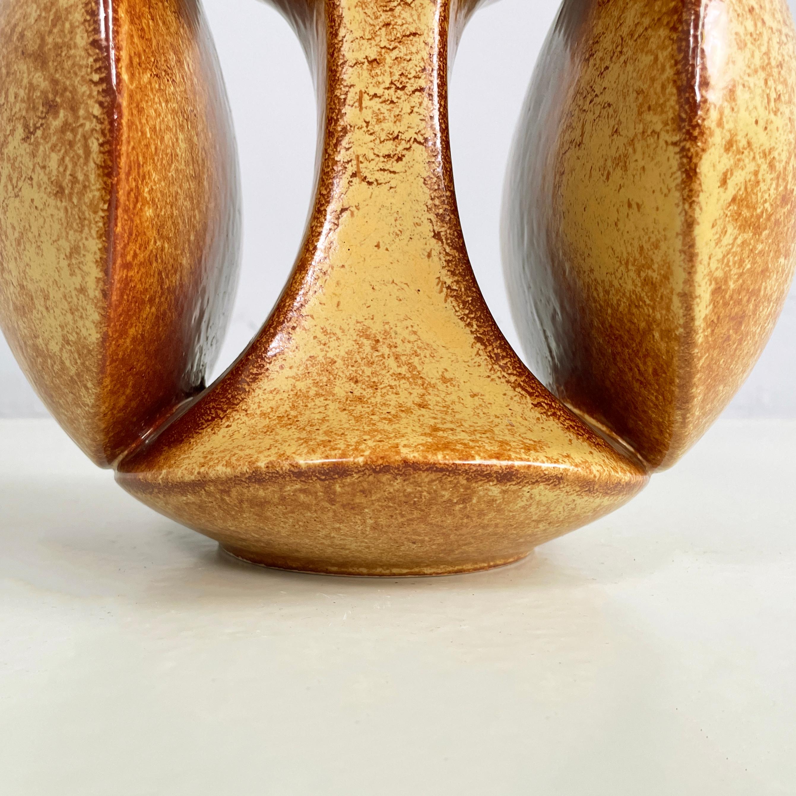 Skulpturale italienische Keramikvase aus der Mitte des Jahrhunderts von Gabbianelli, 1960er Jahre 5