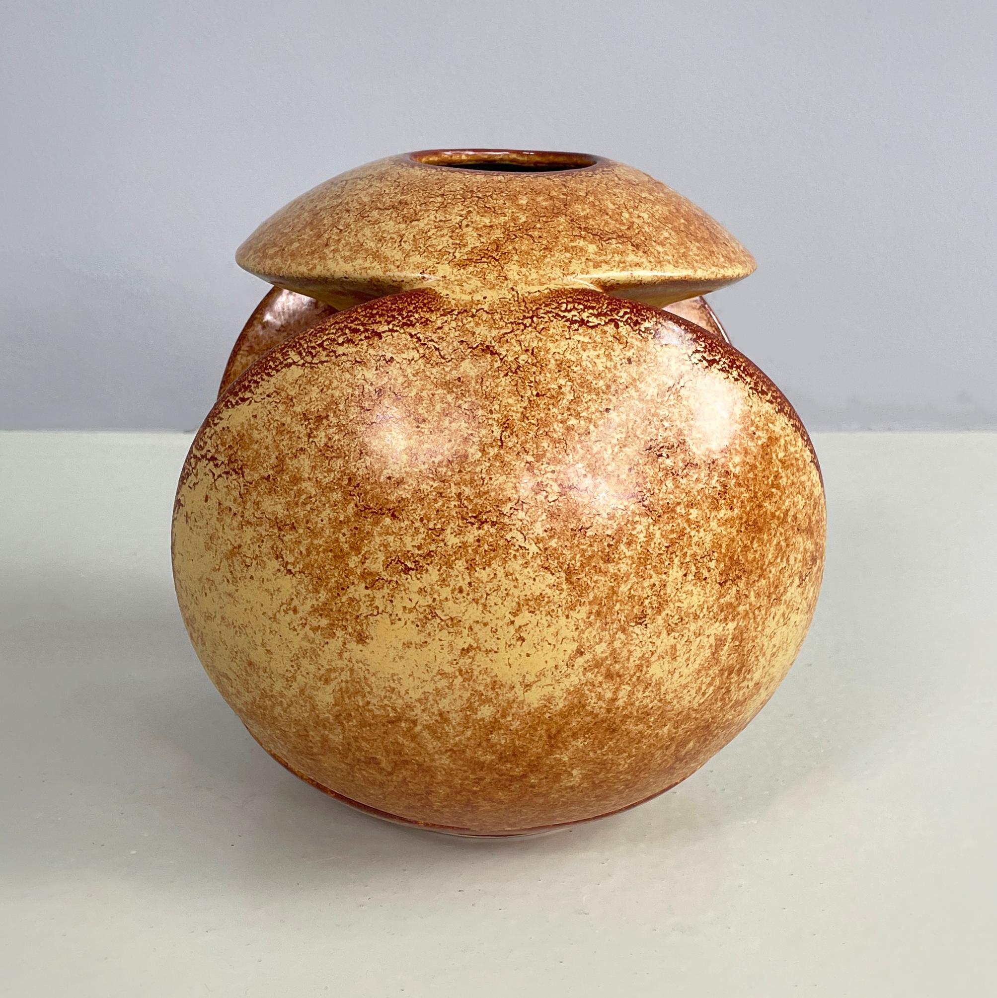 Skulpturale italienische Keramikvase aus der Mitte des Jahrhunderts von Gabbianelli, 1960er Jahre (Moderne der Mitte des Jahrhunderts)