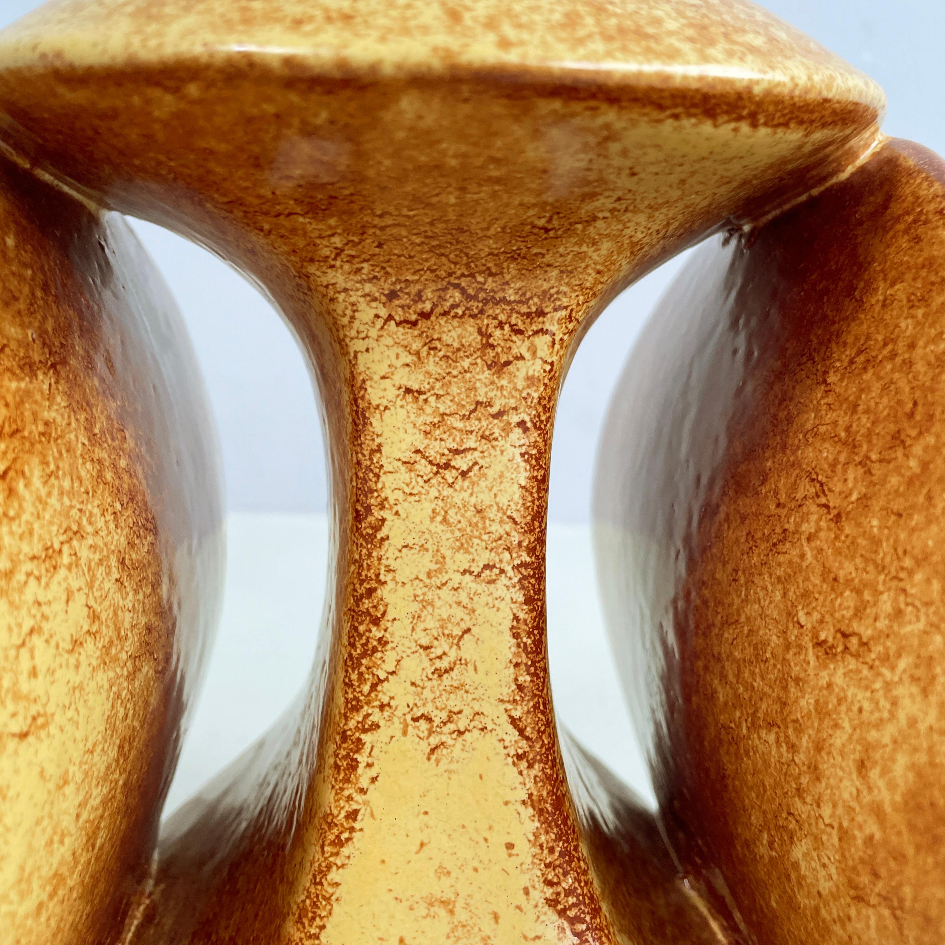 Skulpturale italienische Keramikvase aus der Mitte des Jahrhunderts von Gabbianelli, 1960er Jahre 1