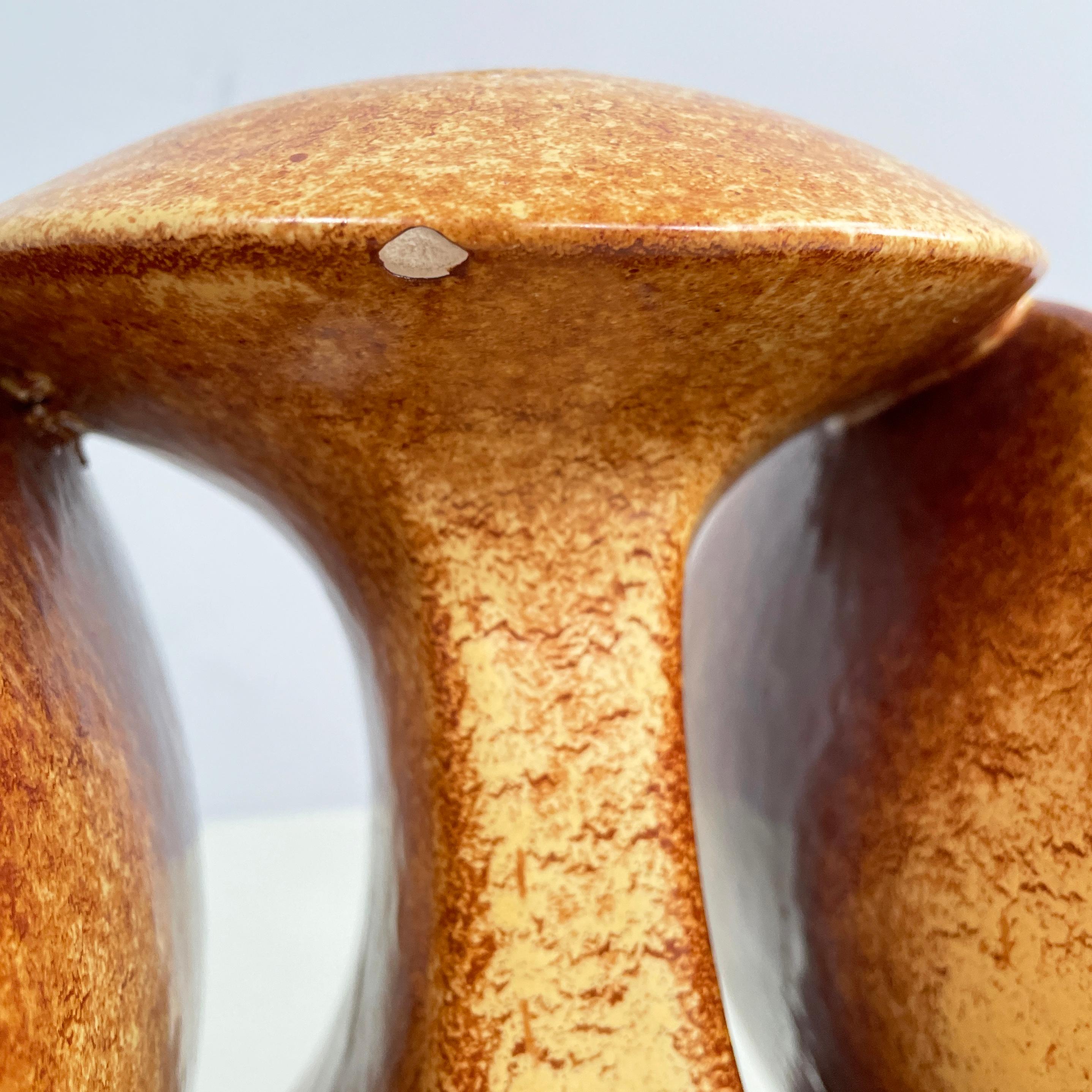 Skulpturale italienische Keramikvase aus der Mitte des Jahrhunderts von Gabbianelli, 1960er Jahre 2
