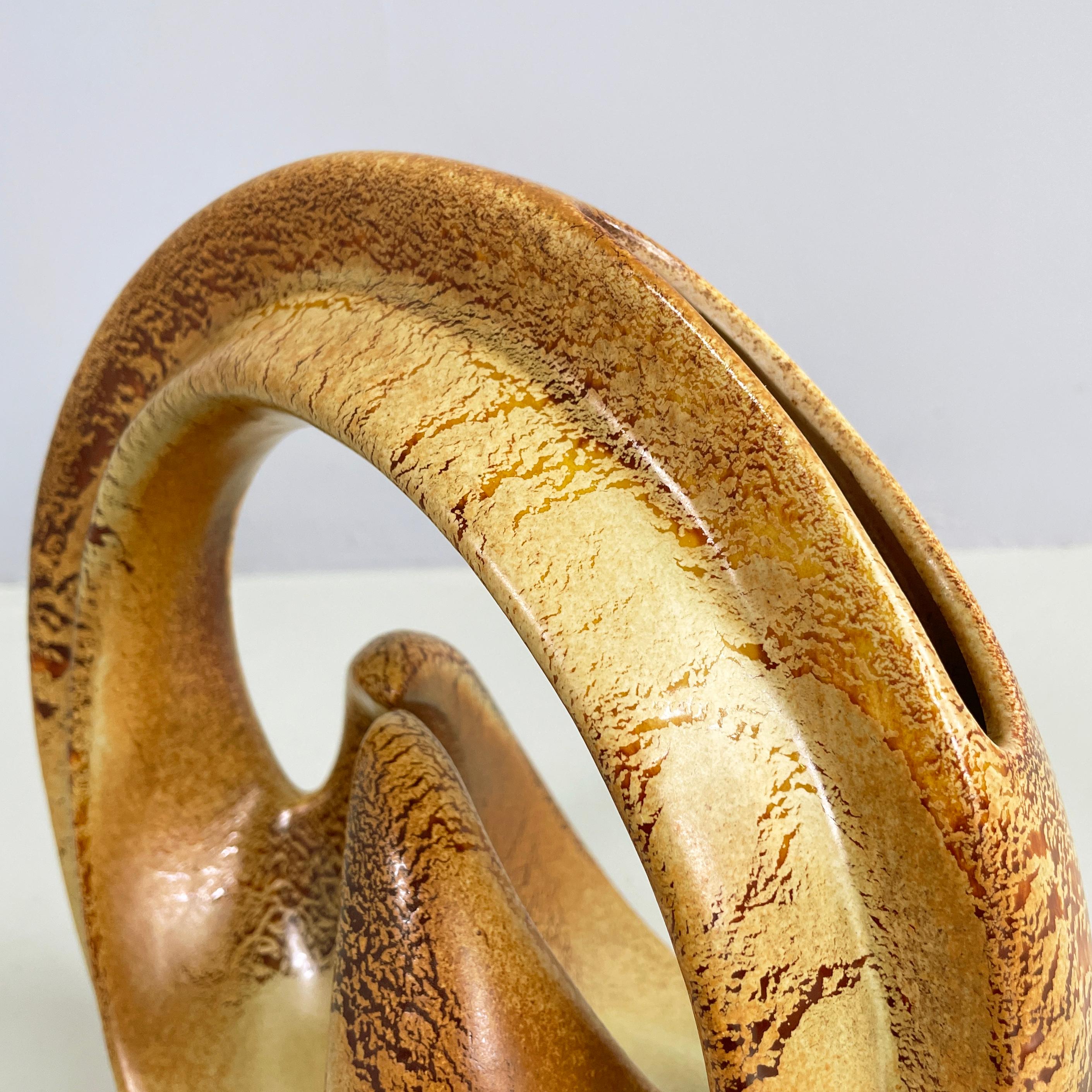 Italian mid-century Sculptural ceramic vase by Roberto Rigon, 1960s 3
