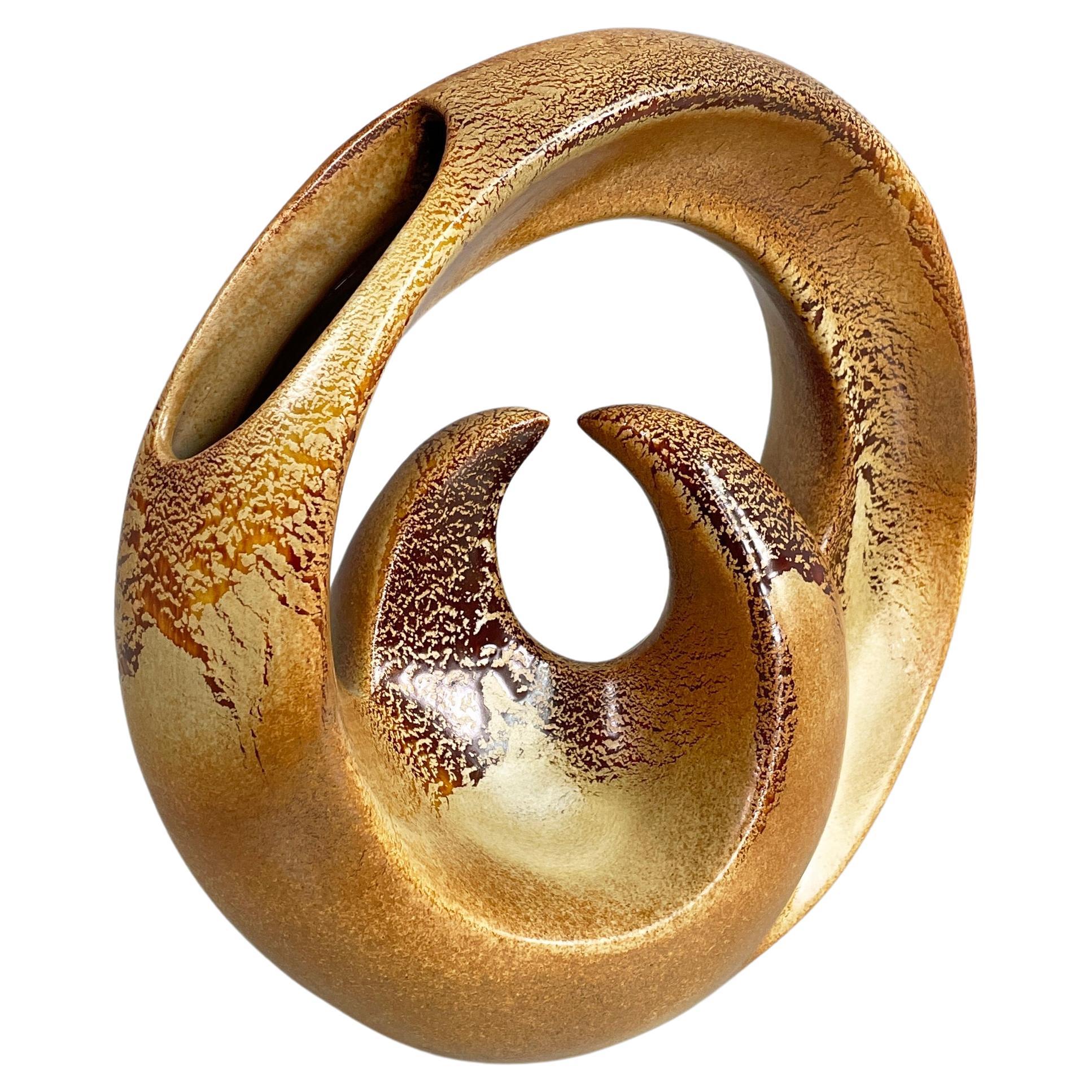 Italian mid-century Sculptural ceramic vase by Roberto Rigon, 1960s