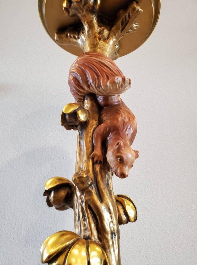 Bois doré Support de piédestal sculptural italien du milieu du siècle en bois doré en vente