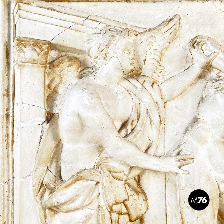 20th Century Italian Mid-Century Sculpture Bas Relief in Plaster with Biblical Scene, 1900s