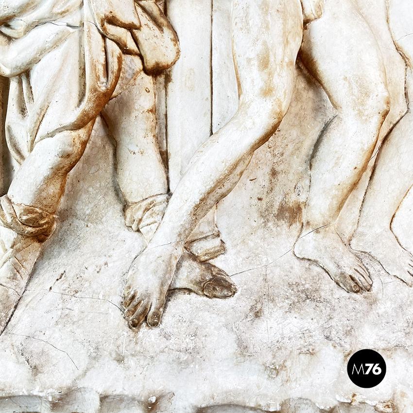 Italian Mid-Century Sculpture Bas Relief in Plaster with Biblical Scene, 1900s 3