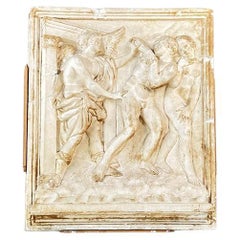 Italian Mid-Century Sculpture Bas Relief in Plaster with Biblical Scene, 1900s