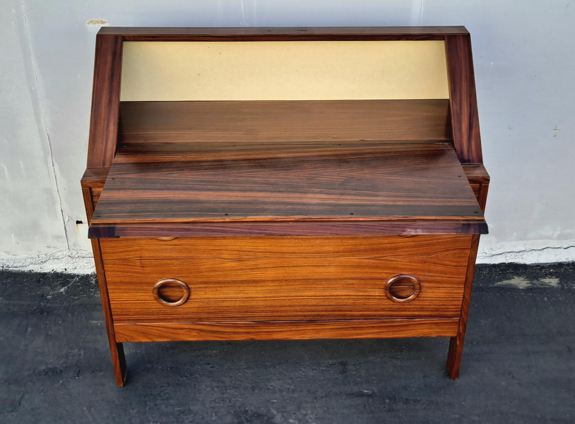 Wood Italian Mid Century Secretary, Desk  For Sale