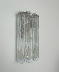 Set aus vier schillernden italienischen Murano-Wandleuchtern aus der Mitte des Jahrhunderts von Mazzega, 1970er Jahre