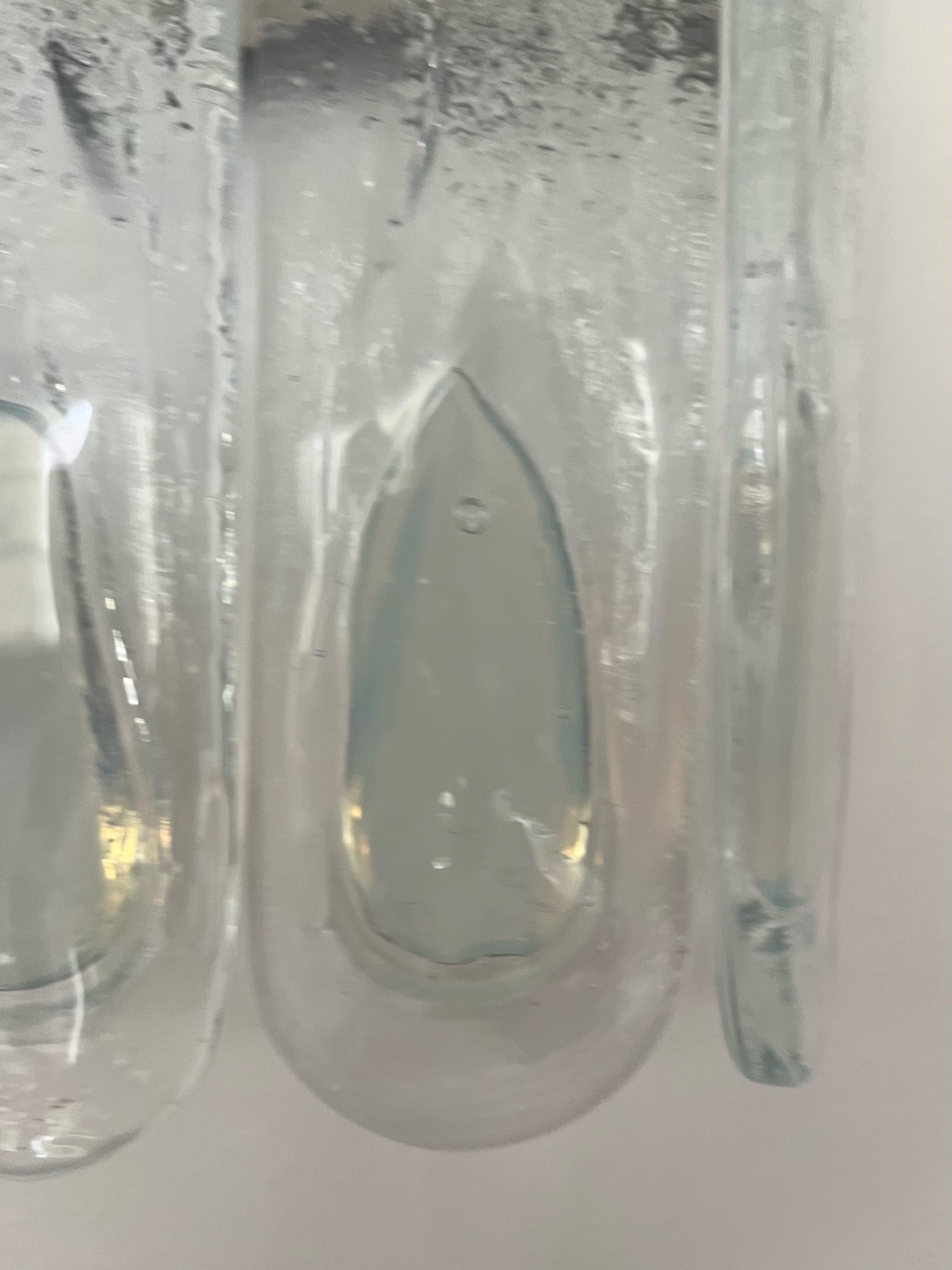 Set di quattro lampade da parete di Murano iridescenti di Mazzega Murano, anni '70 In condizioni buone in vendita a Badajoz, Badajoz