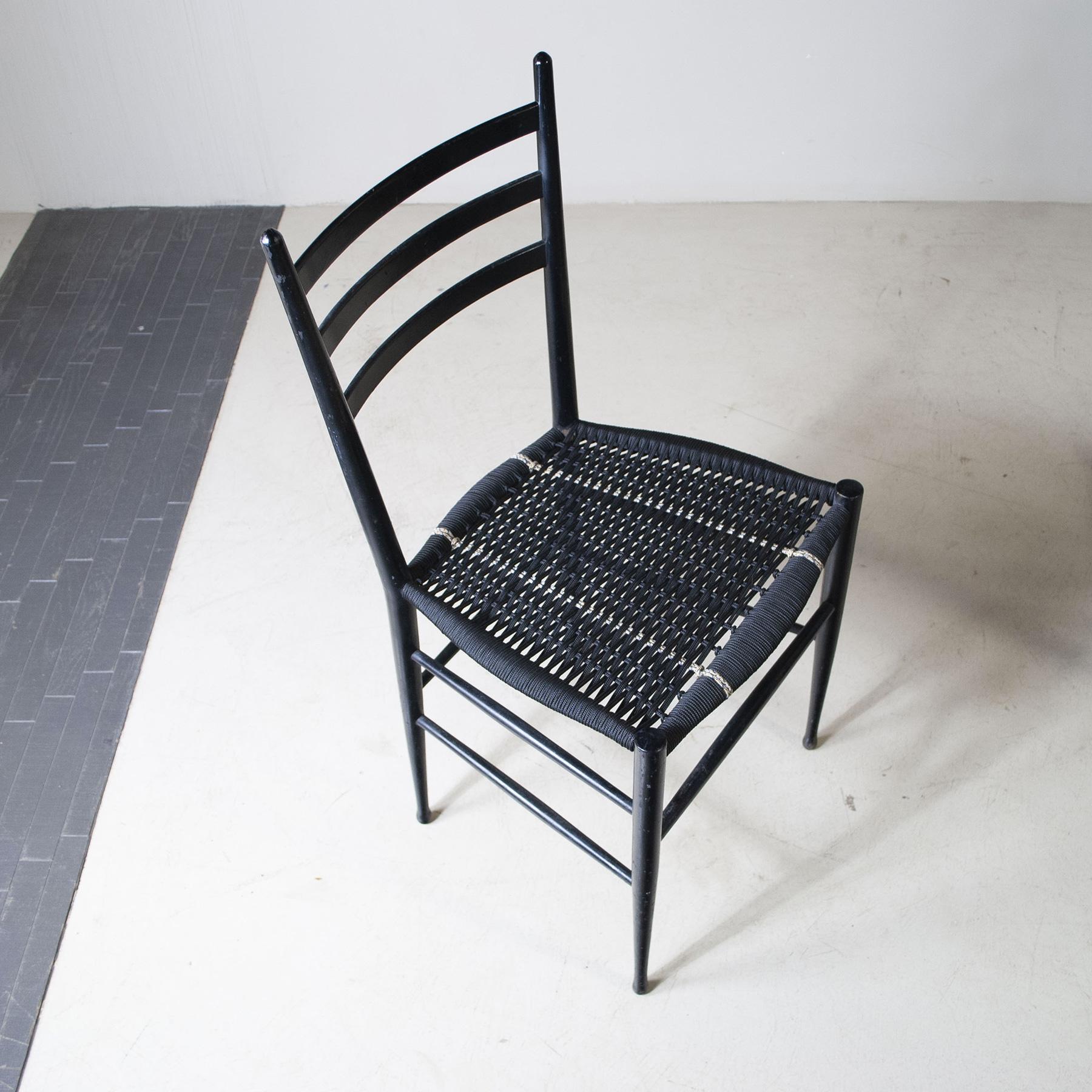 Italian Midcentury Set of Six Chairs Chiavari For Sale 4