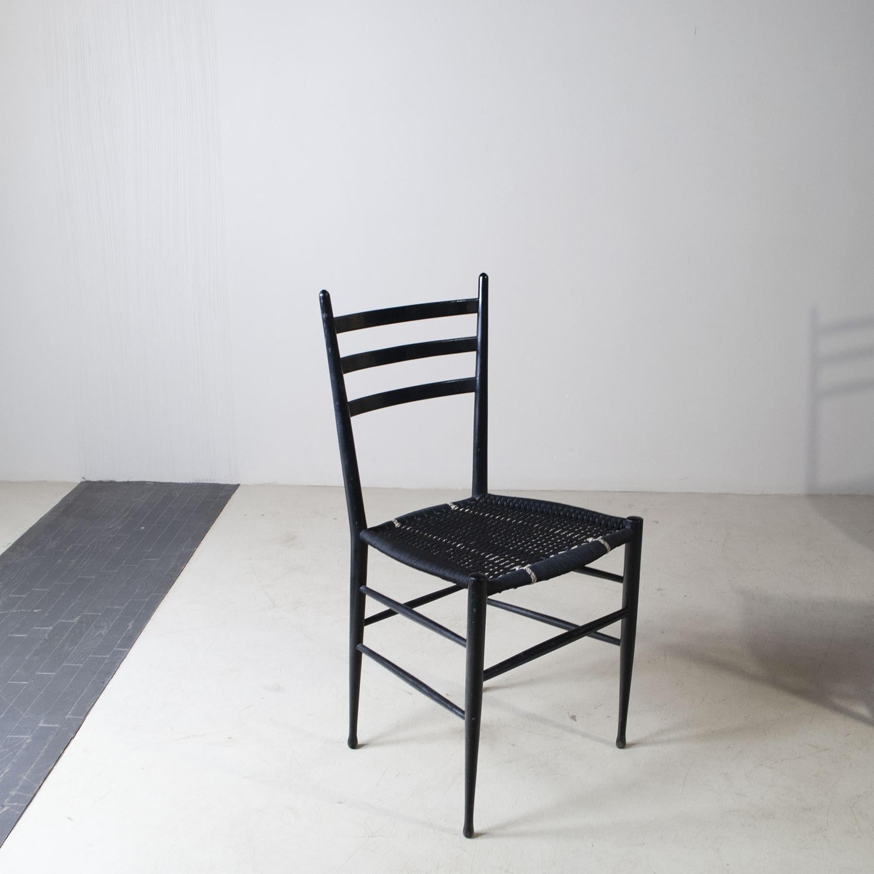 Italian Midcentury Set of Six Chairs Chiavari For Sale 2