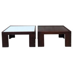 Italian Midcentury Set of Two Wood Coffee Table by Scarpa for Cassina, 1970