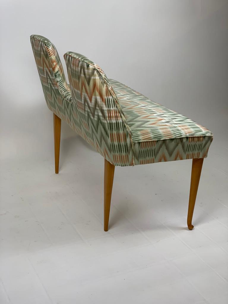 Mid-20th Century Italian Midcentury Setee with Back Divided in Two 