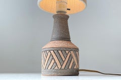 Italian Mid-century Sgraffito Table Lamp by Fratelli Fanciullacci, w. Wool Shade
