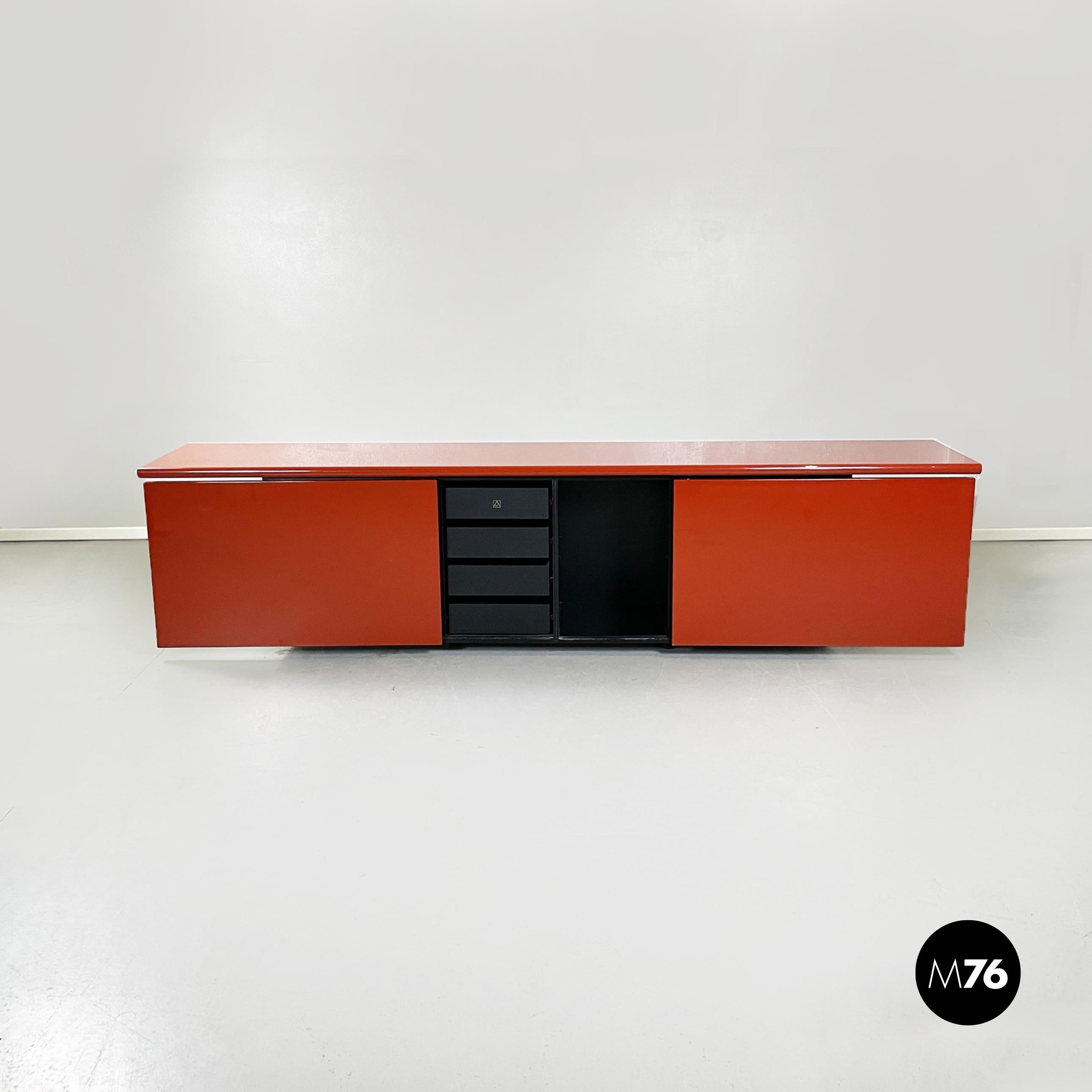 Lacquered Italian Mid-Century Sheraton Sideboard by Stoppino and Acerbis for Acerbis, 1980s