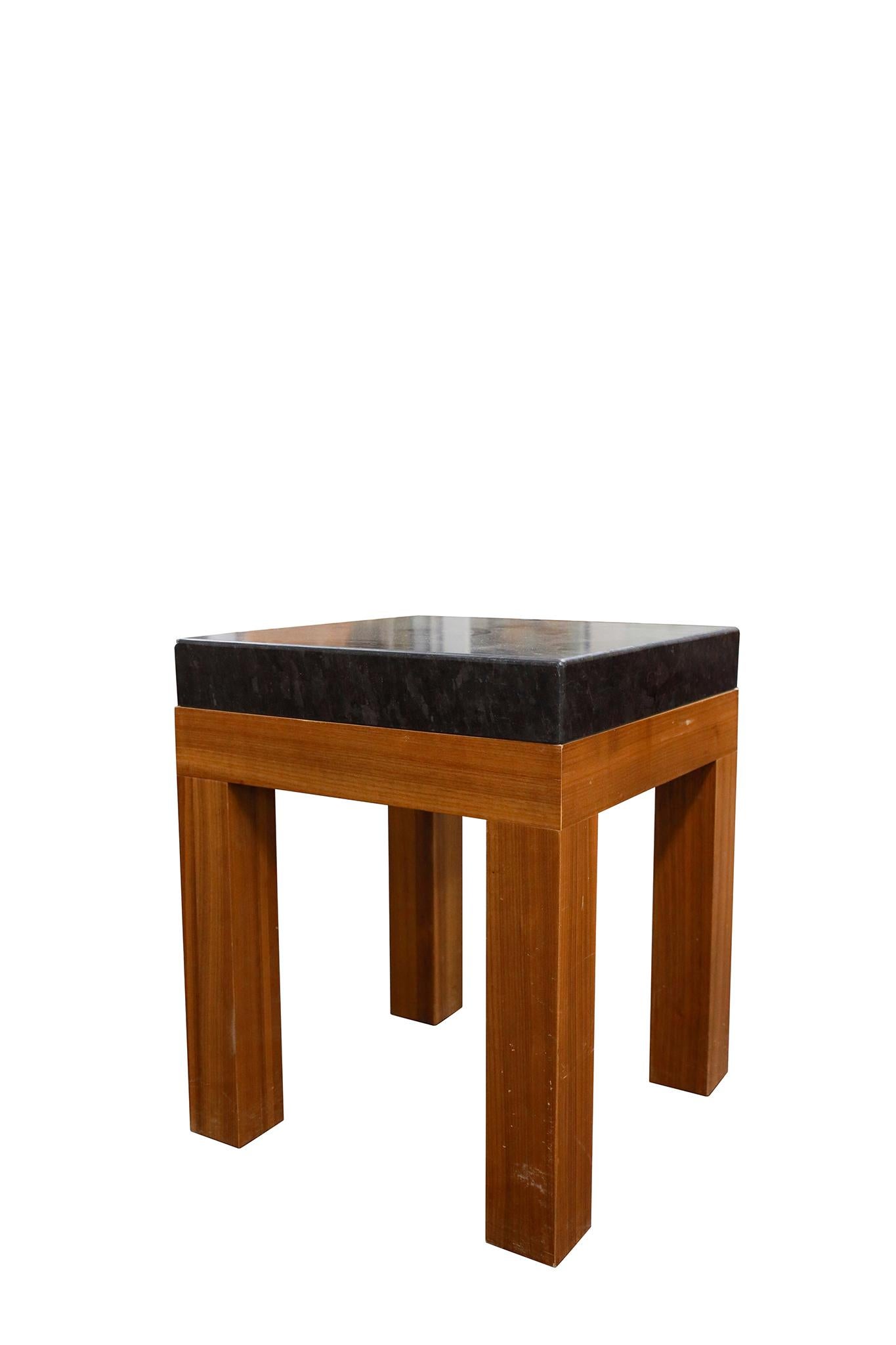 Italian Mid-Century Side Table with Stone Top. Great as bed side table. Many available from a hotel in Milan. 

Dimensions: 24