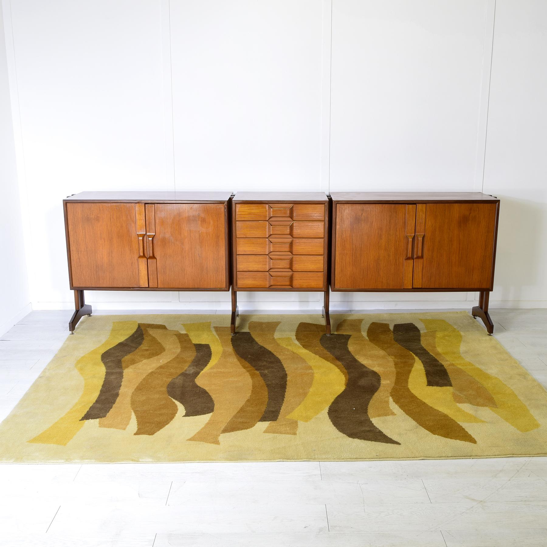 Italian mid century sideboard 60s G.Frattini style in vendita 6