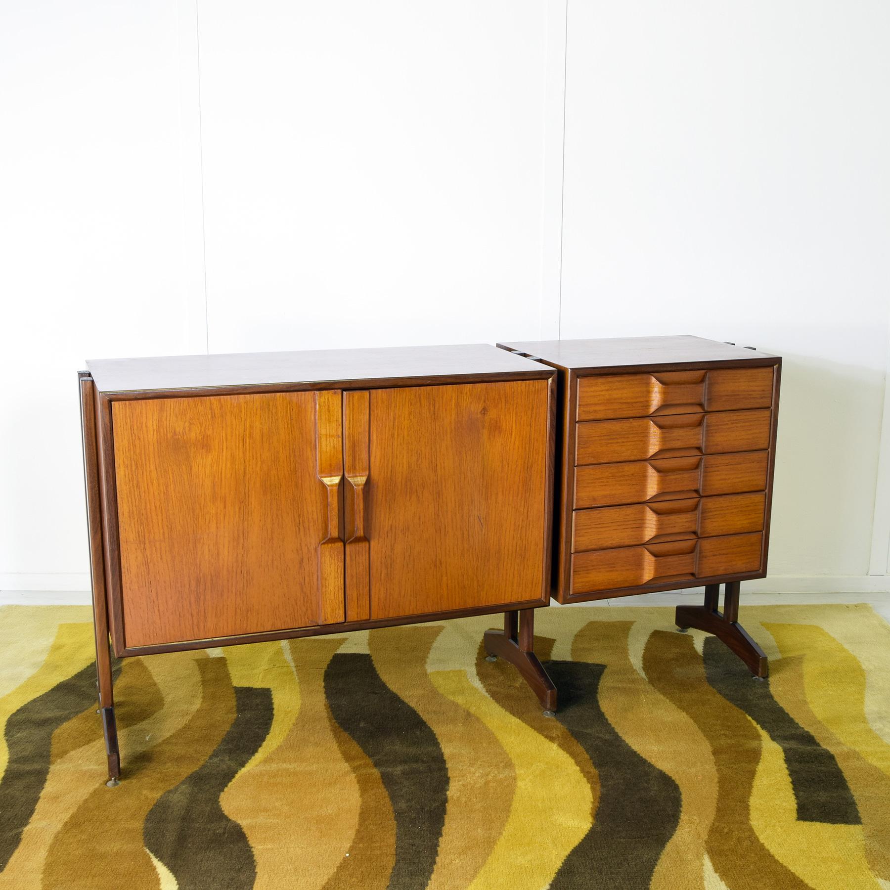 Italian mid century sideboard 60s G.Frattini style in vendita 1