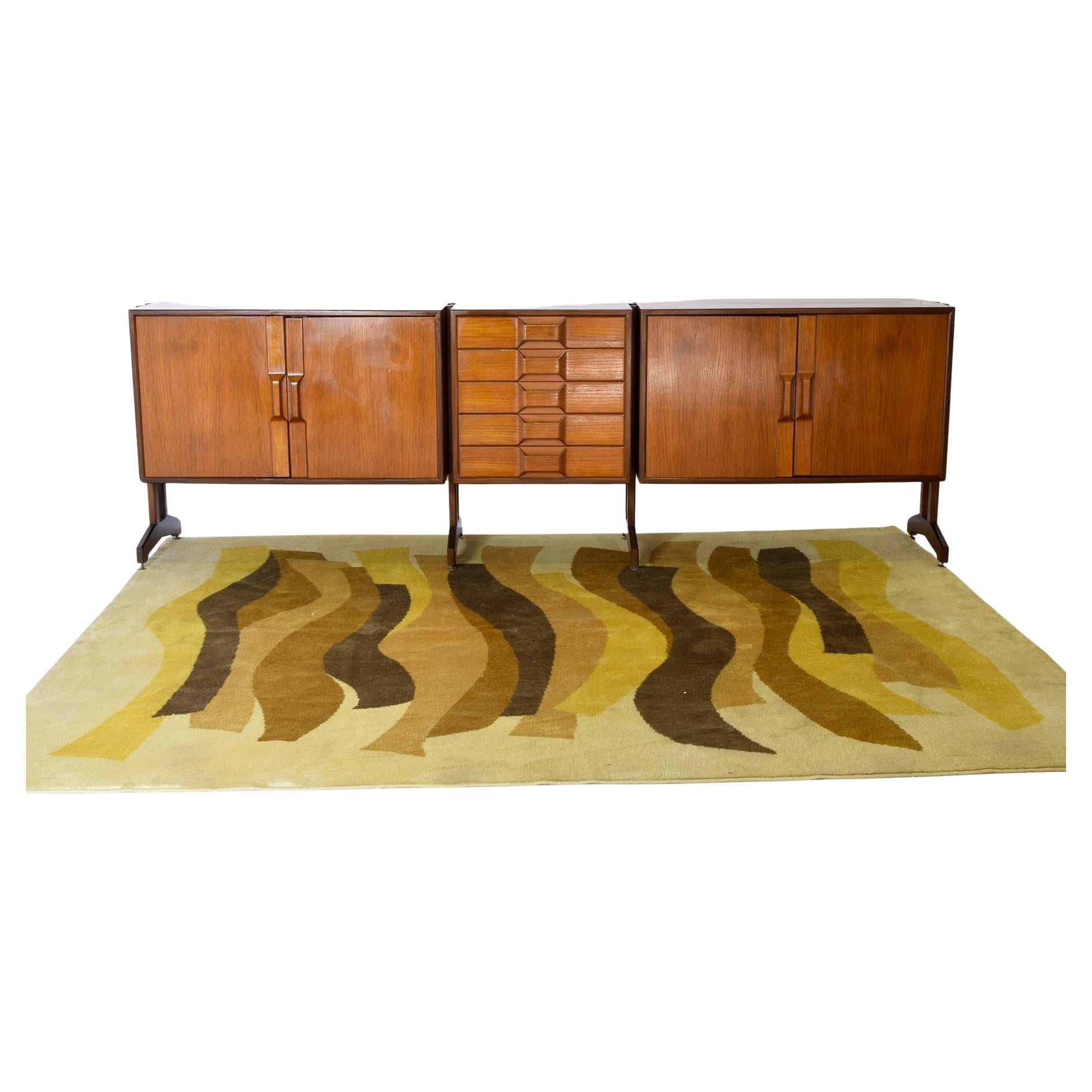 Italian mid century sideboard 60s G.Frattini style in vendita