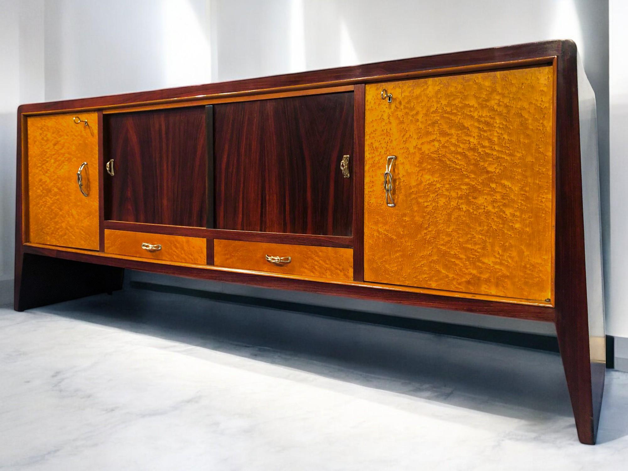 Mid-Century Modern Italian Mid-Century  Sideboard Attributed to Guglielmo Ulrich, 1950s For Sale