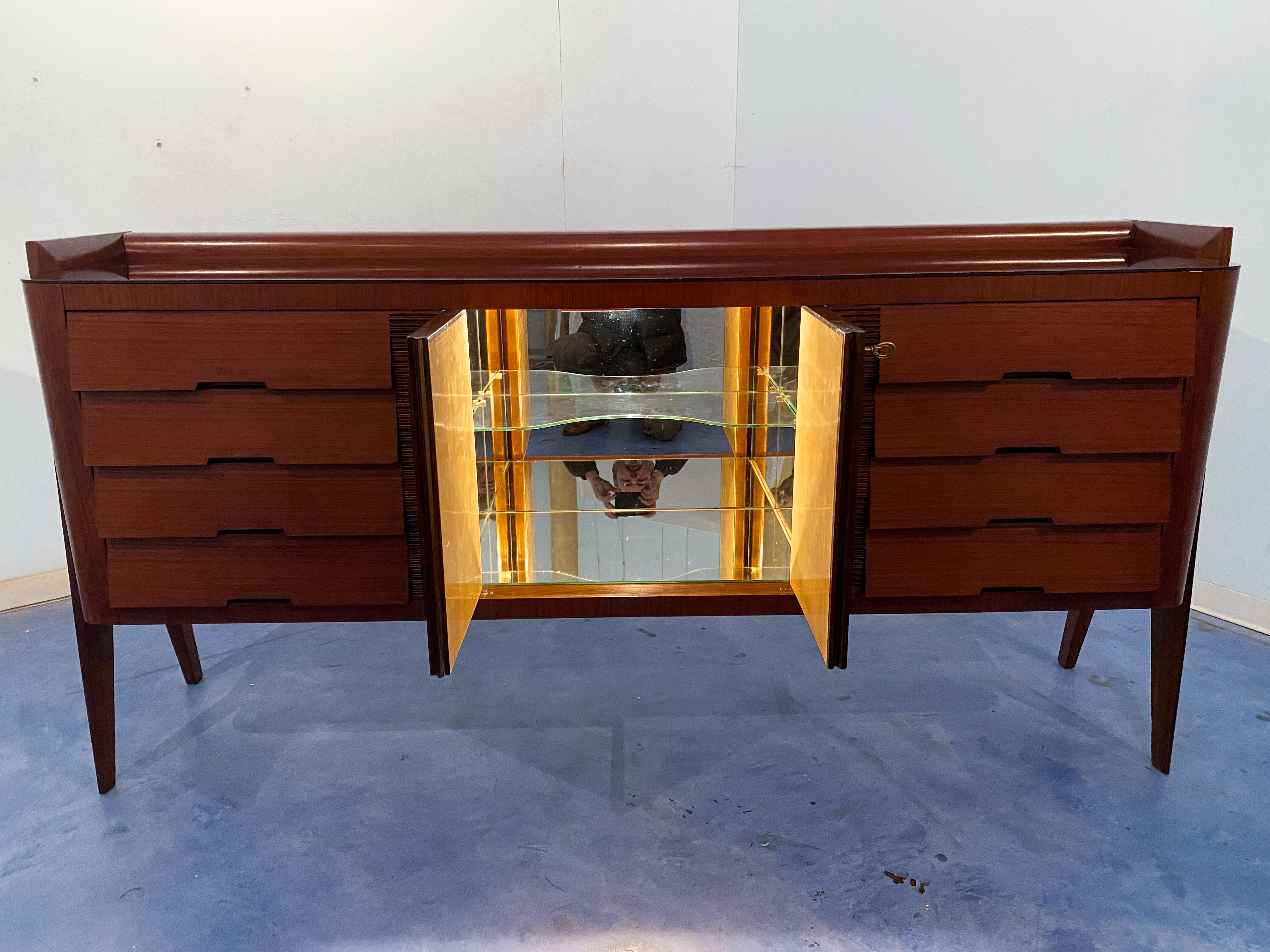 Italian Midcentury Sideboard Bar by Vittorio Dassi, 1950s For Sale 7